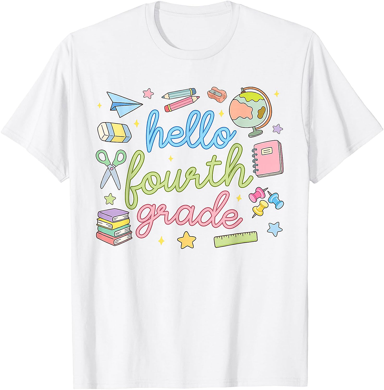 Hello Fourth Grade T-Shirt | Back to School Teacher Tee
