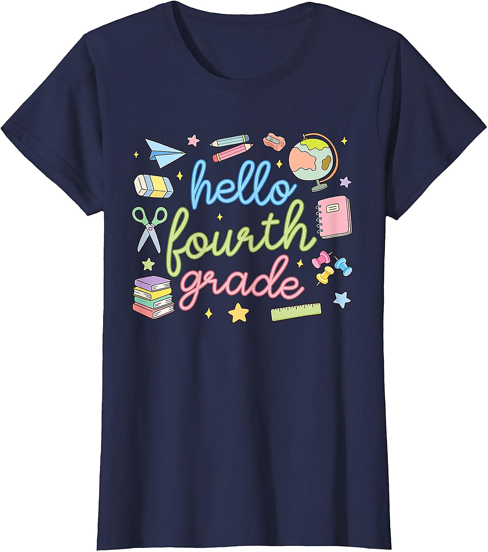 Hello Fourth Grade T-Shirt | Back to School Teacher Tee