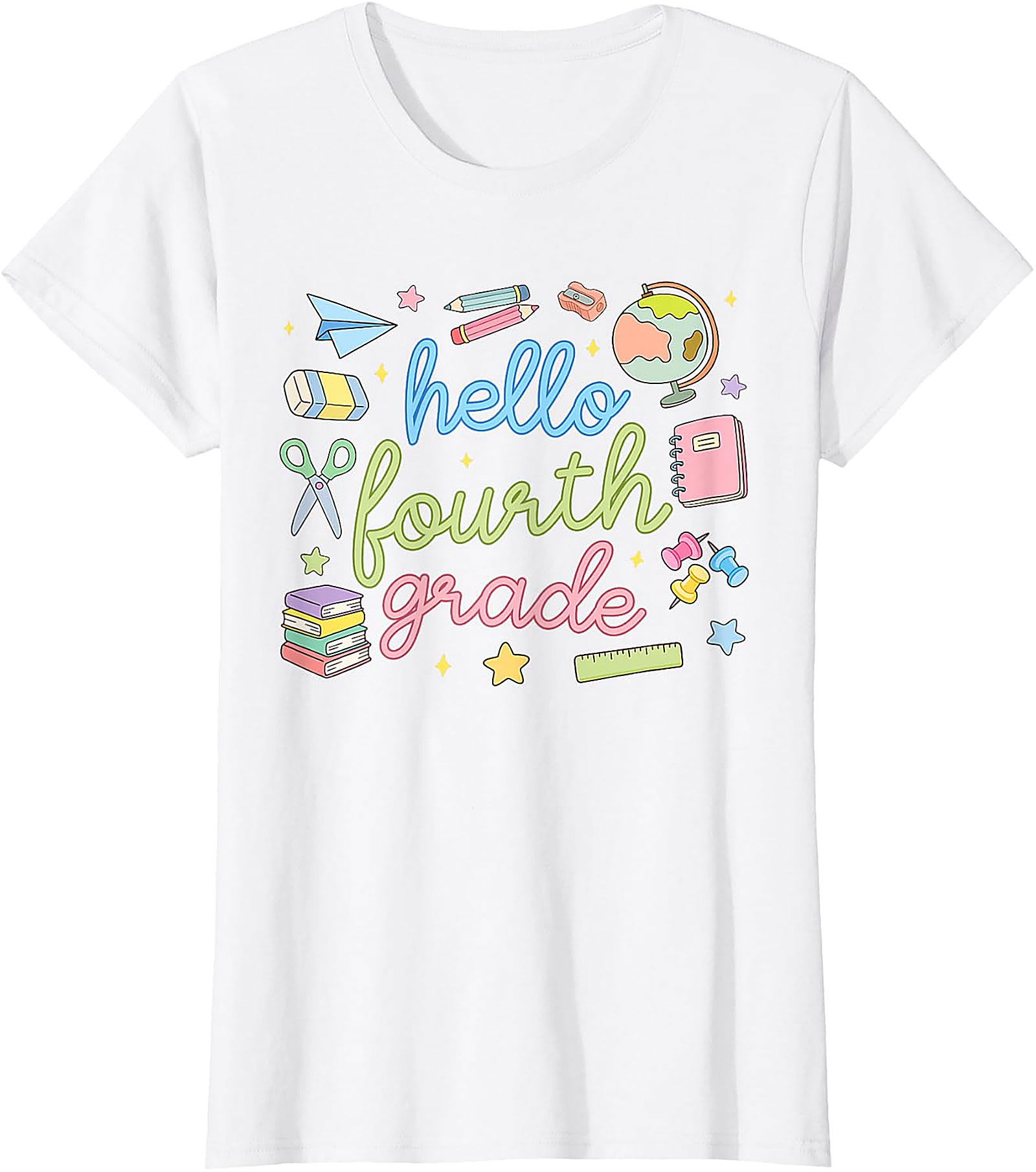 Hello Fourth Grade T-Shirt | Back to School Teacher Tee