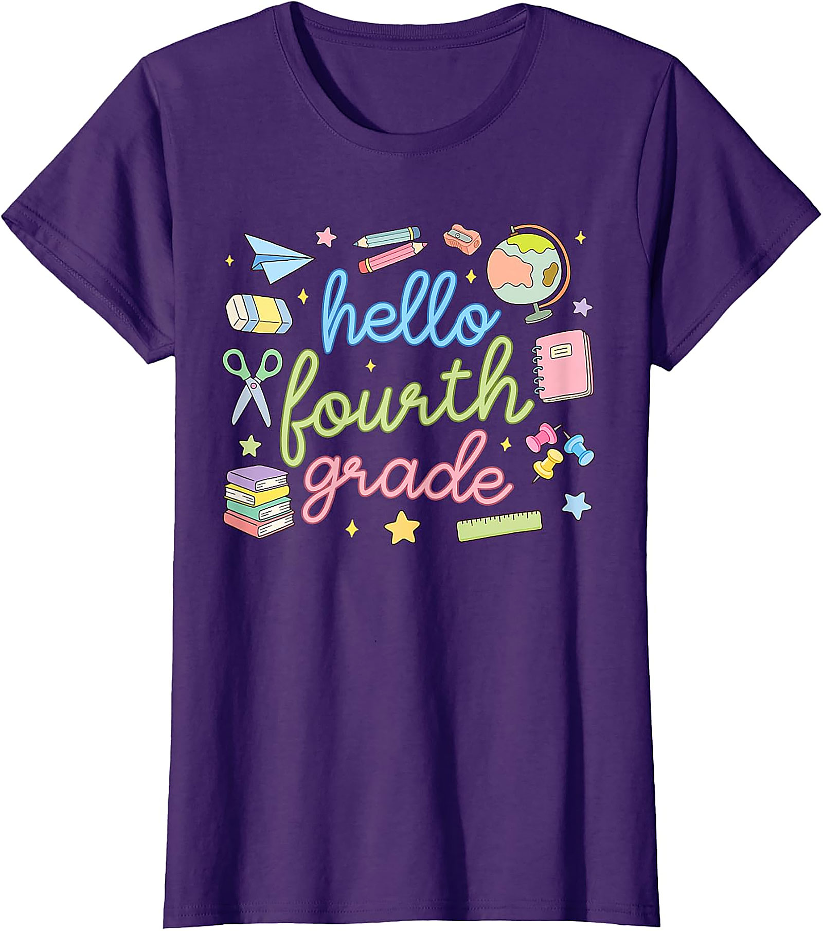 Hello Fourth Grade T-Shirt | Back to School Teacher Tee