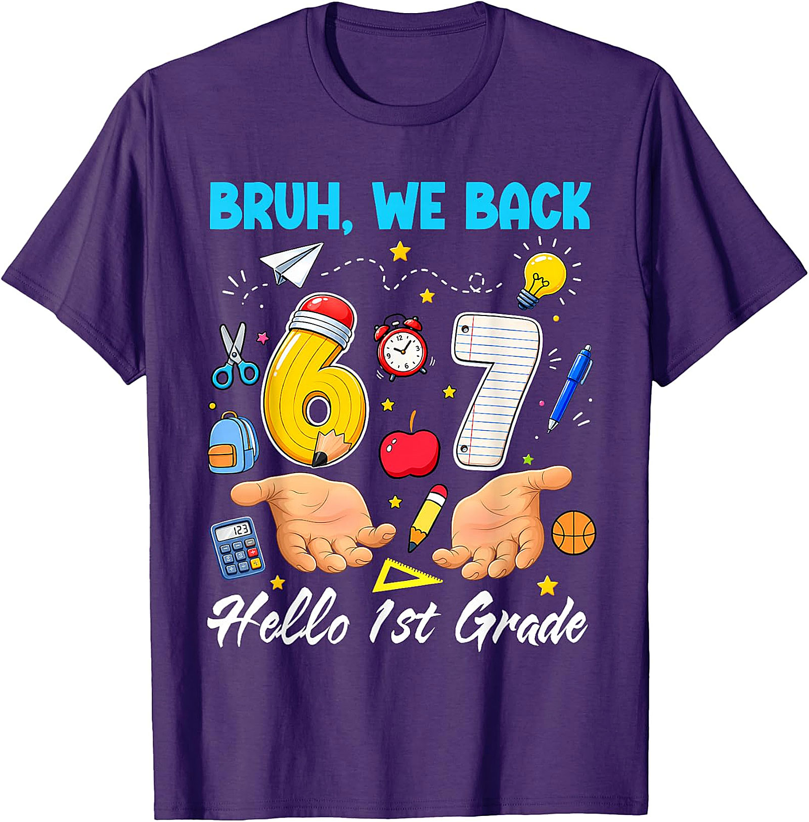 Bruh We Back Hello 1st Grade T-Shirt for Kids