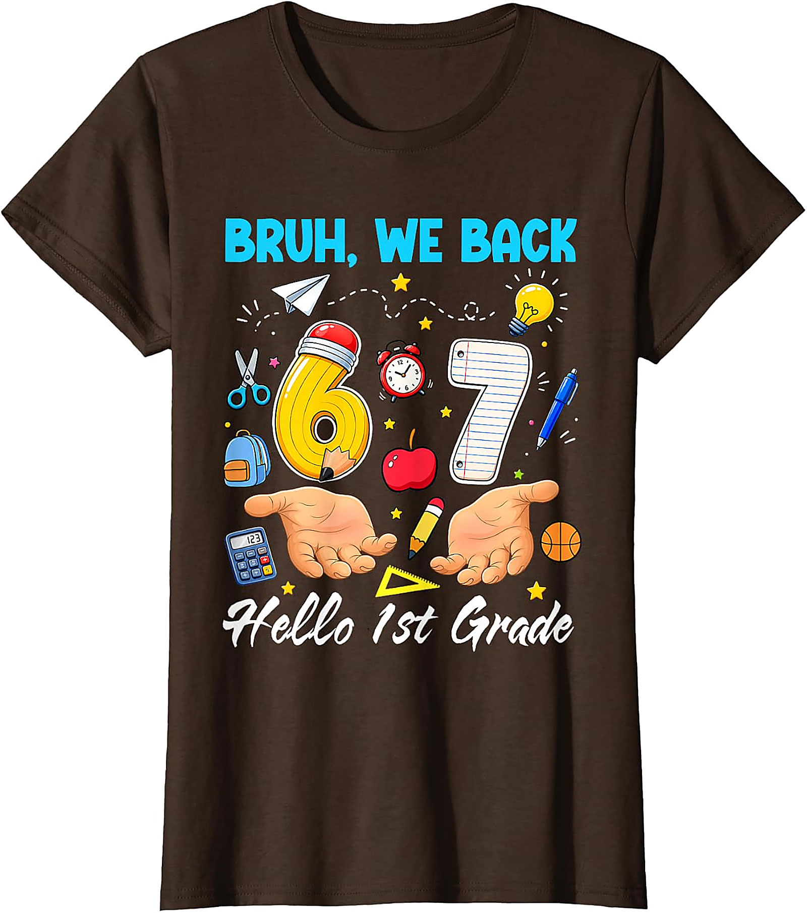 Bruh We Back Hello 1st Grade T-Shirt for Kids