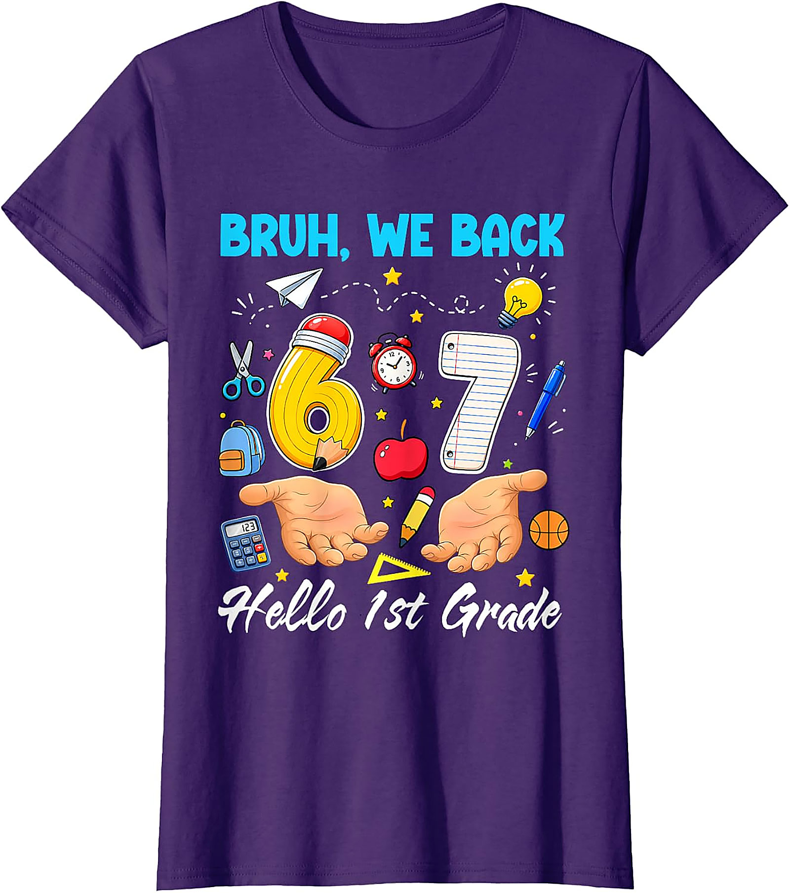 Bruh We Back Hello 1st Grade T-Shirt for Kids