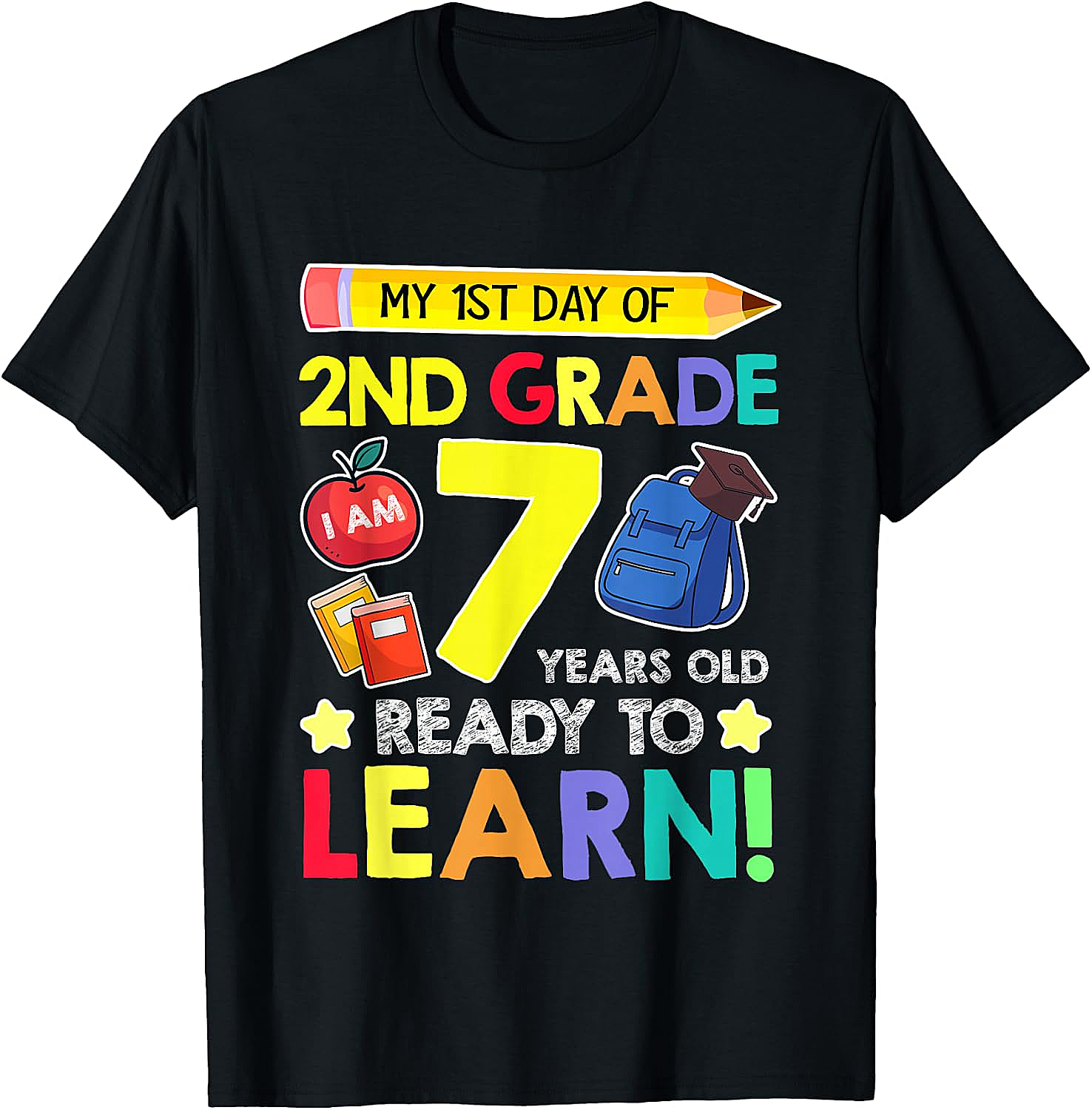 2nd Grade First Day School T-Shirt Kids Ready to Learn Tee