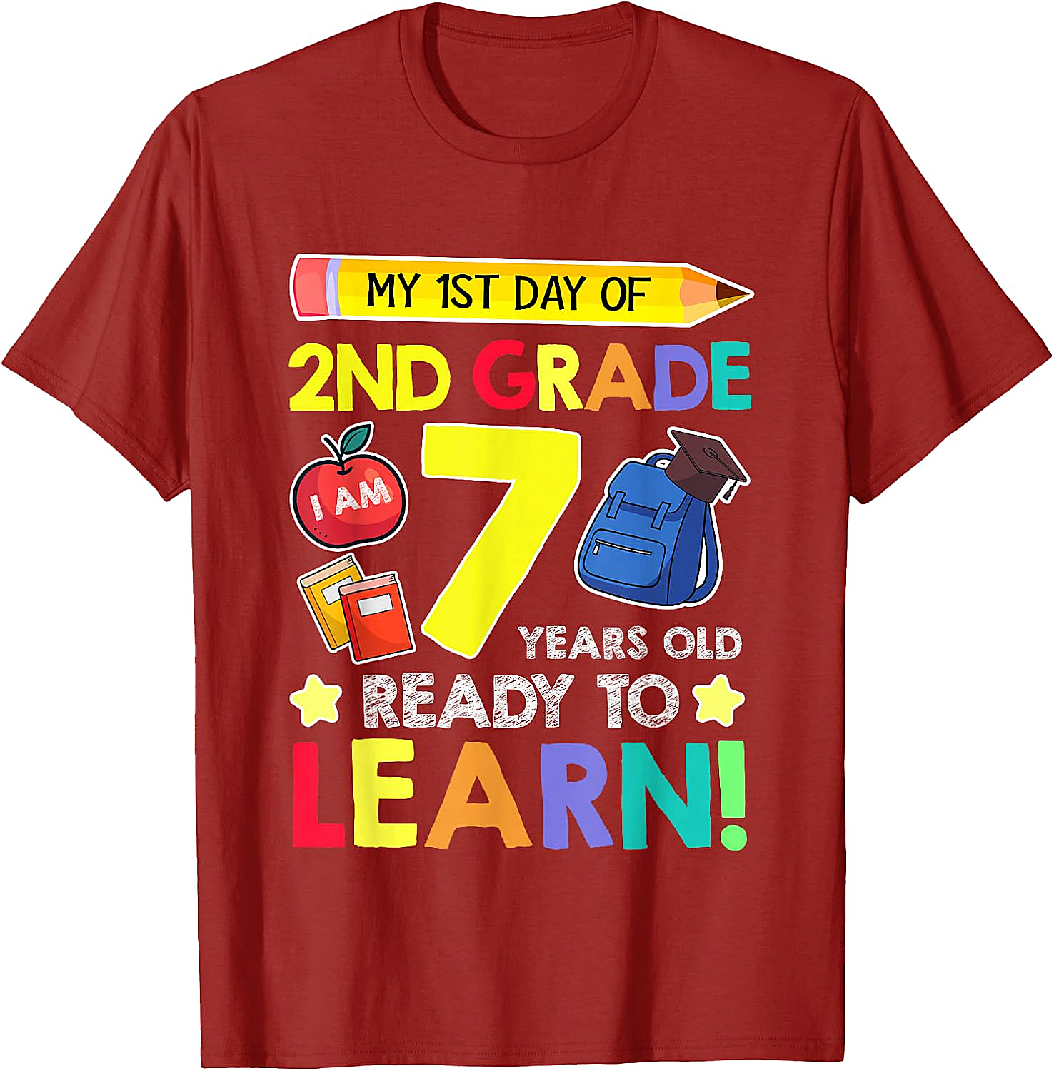 2nd Grade First Day School T-Shirt Kids Ready to Learn Tee