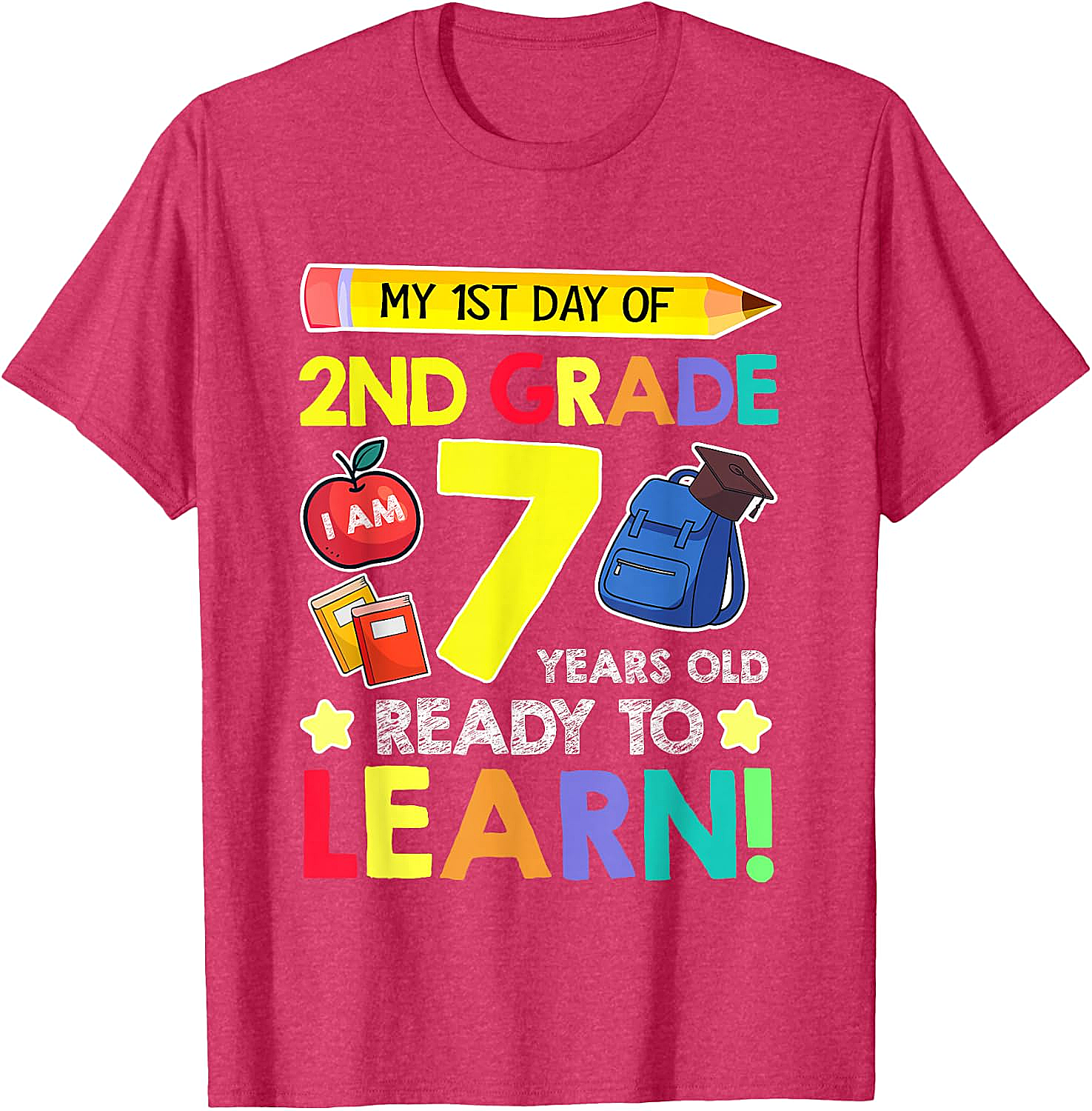 2nd Grade First Day School T-Shirt Kids Ready to Learn Tee