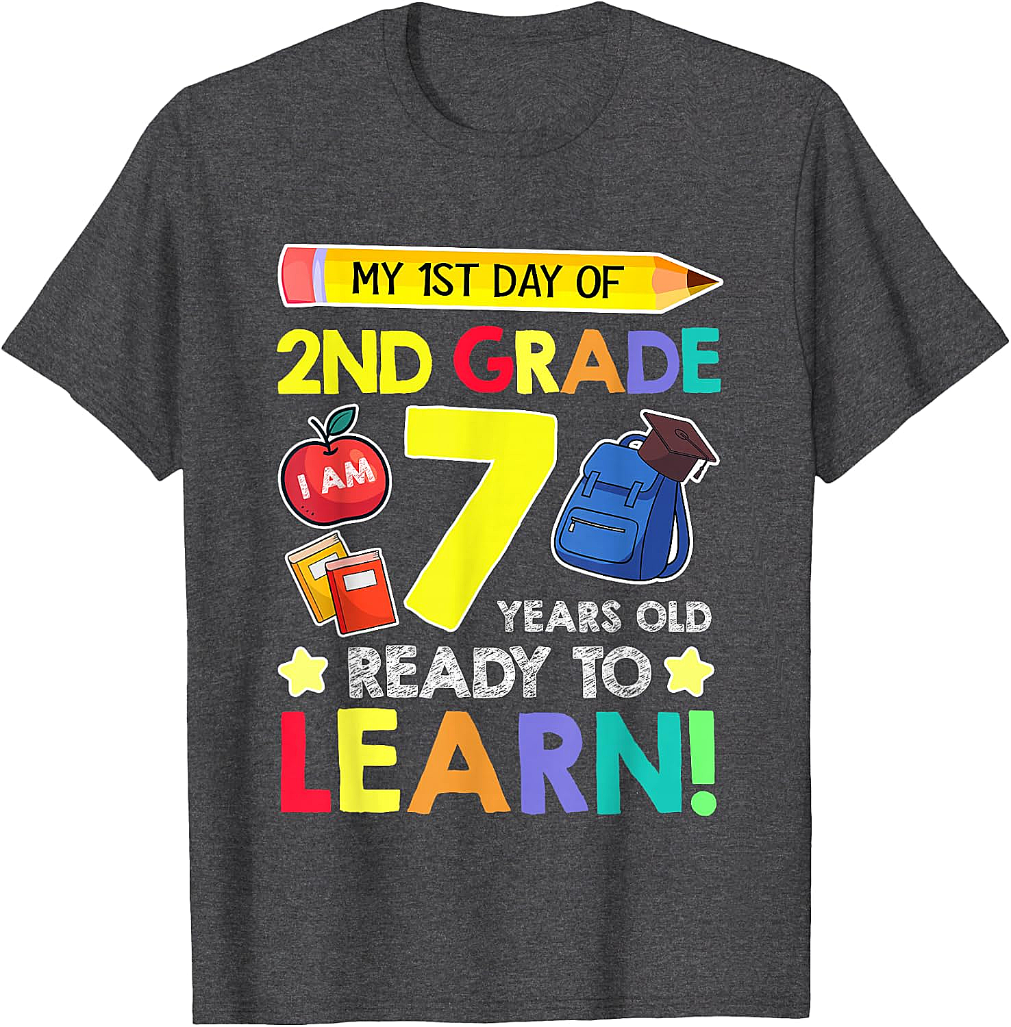2nd Grade First Day School T-Shirt Kids Ready to Learn Tee