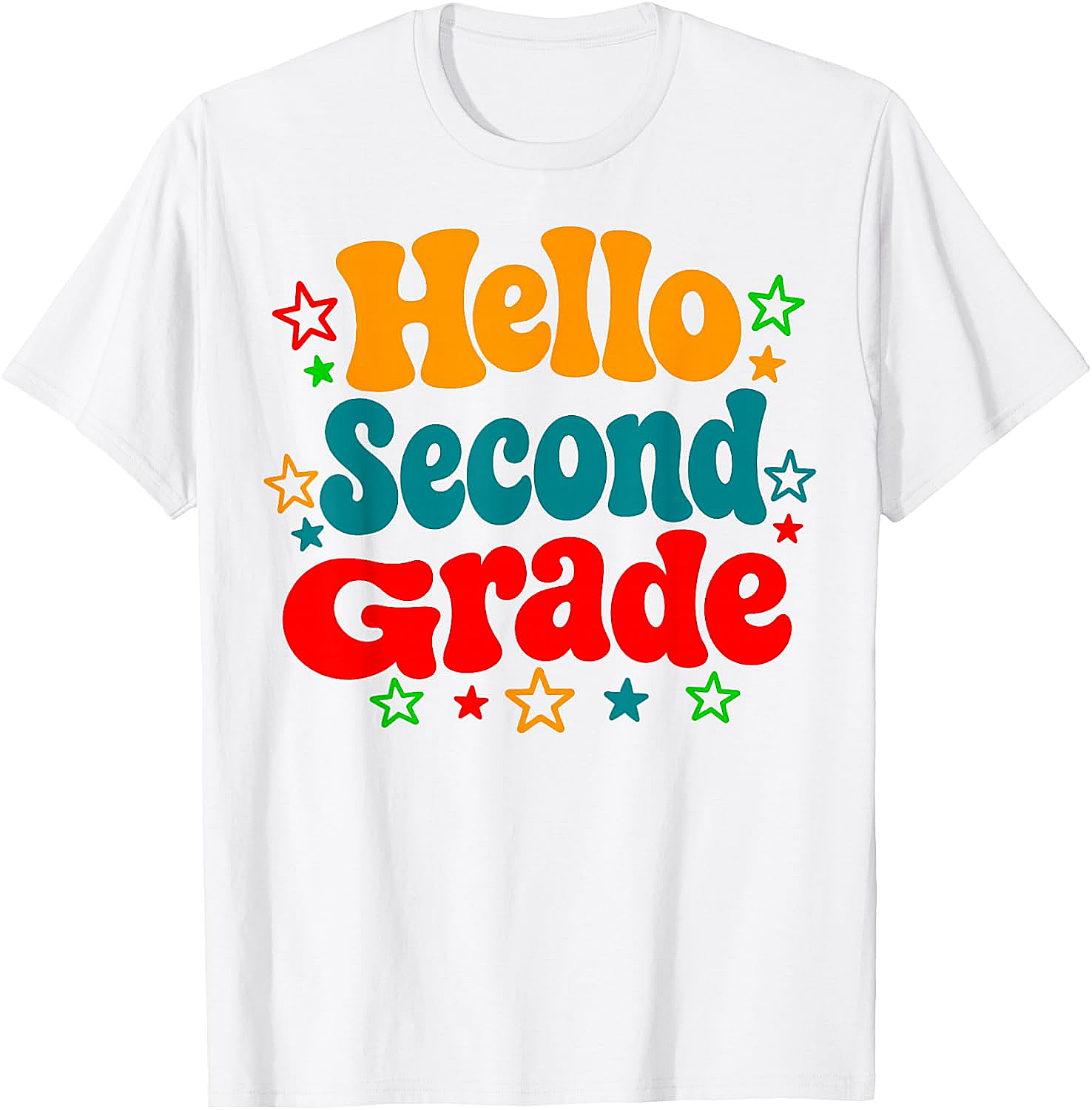  Hello Second Grade Back to School T-Shirt Teacher & Kids Tee