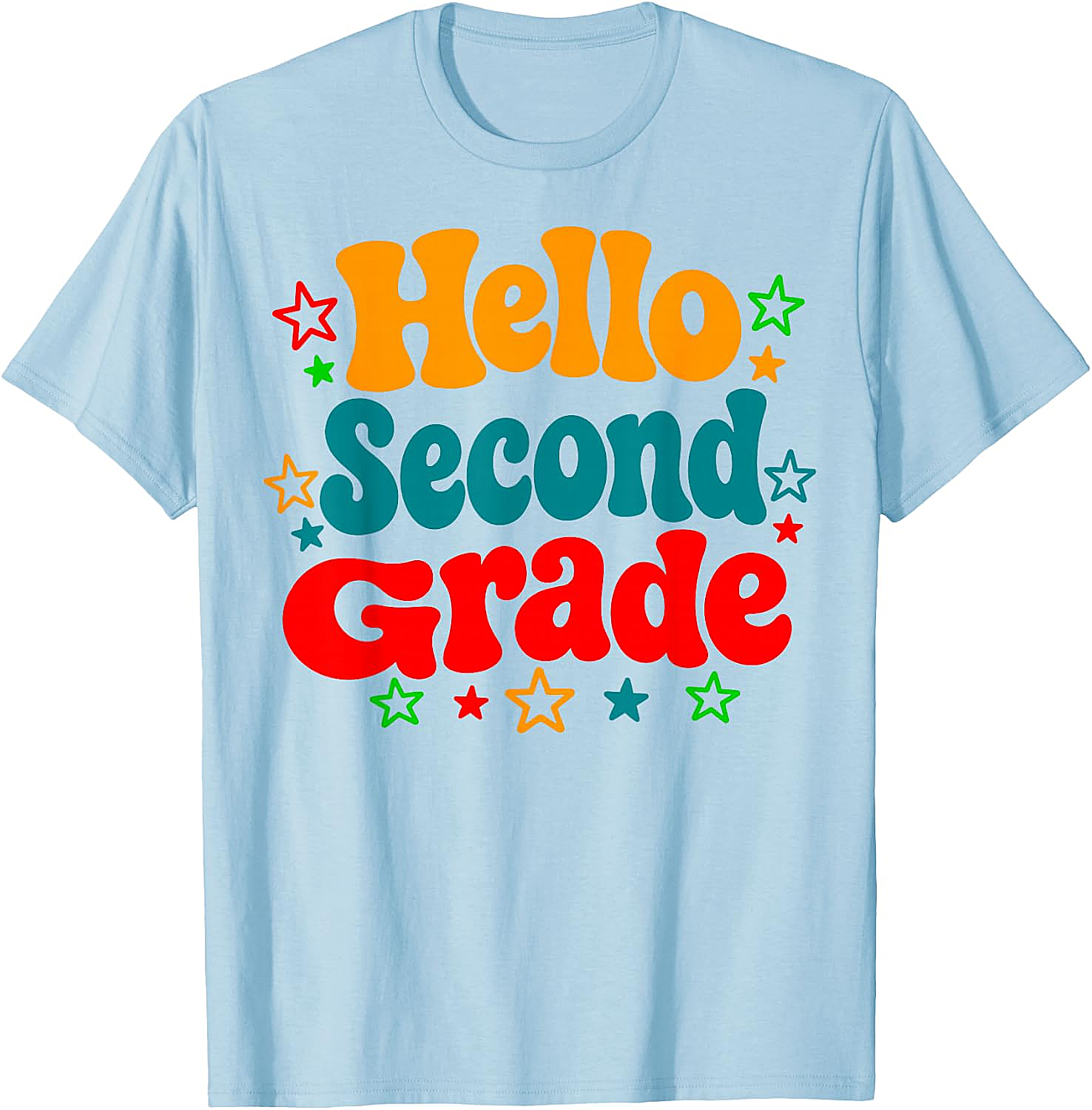  Hello Second Grade Back to School T-Shirt Teacher & Kids Tee