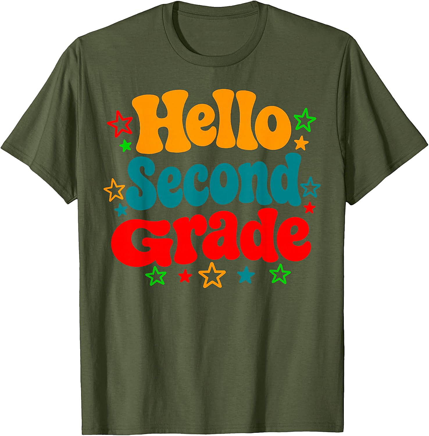  Hello Second Grade Back to School T-Shirt Teacher & Kids Tee