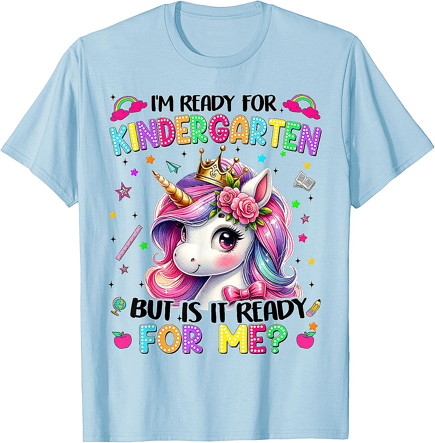 Unicorn Kindergarten T-Shirt First Day of School Girls Tee