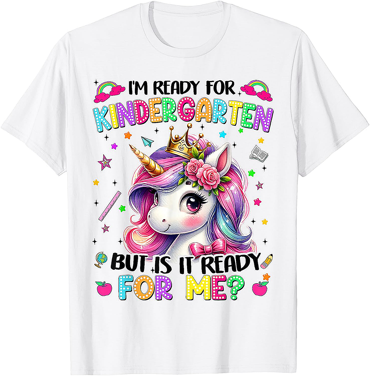 Unicorn Kindergarten T-Shirt First Day of School Girls Tee