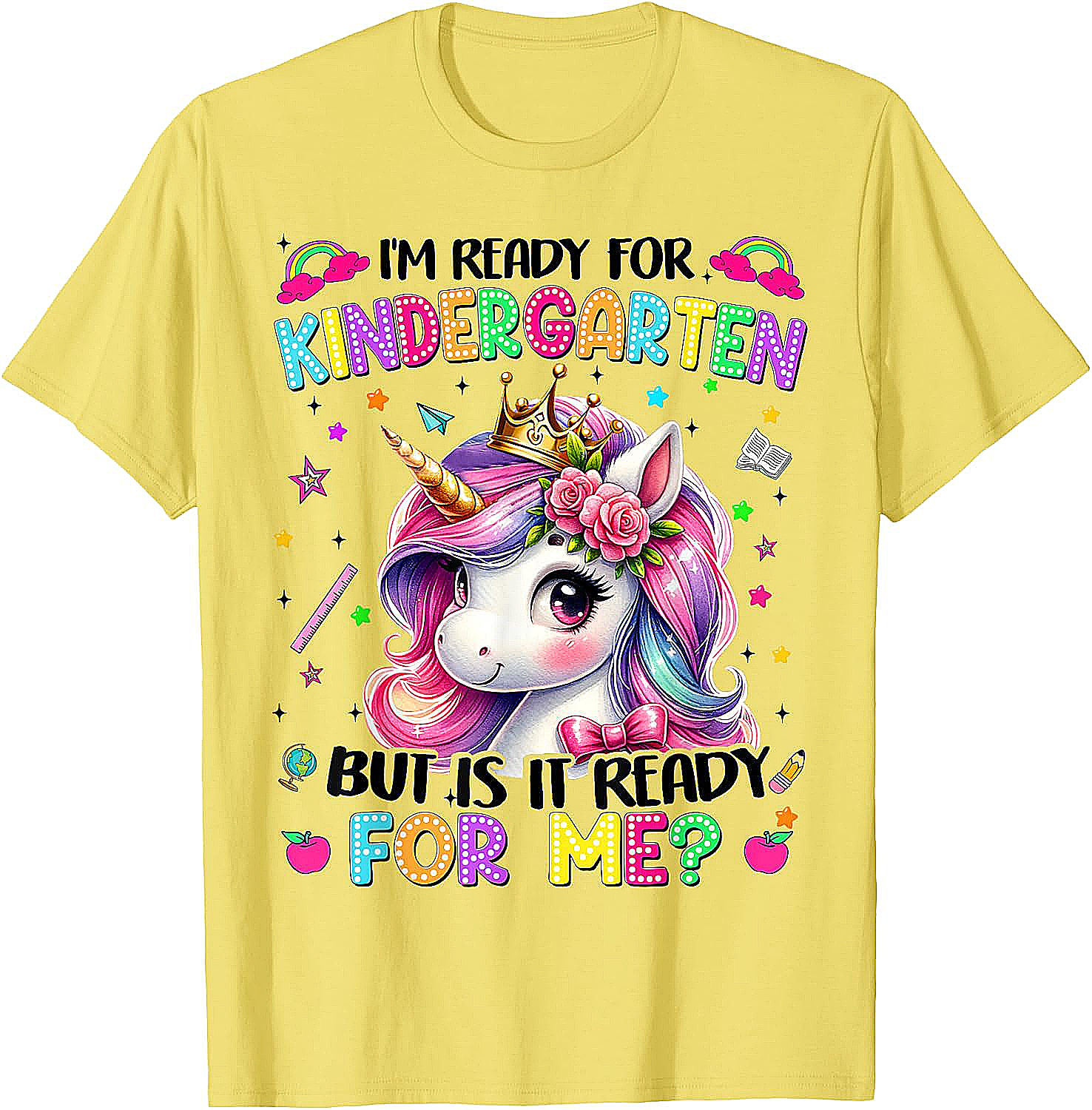 Unicorn Kindergarten T-Shirt First Day of School Girls Tee