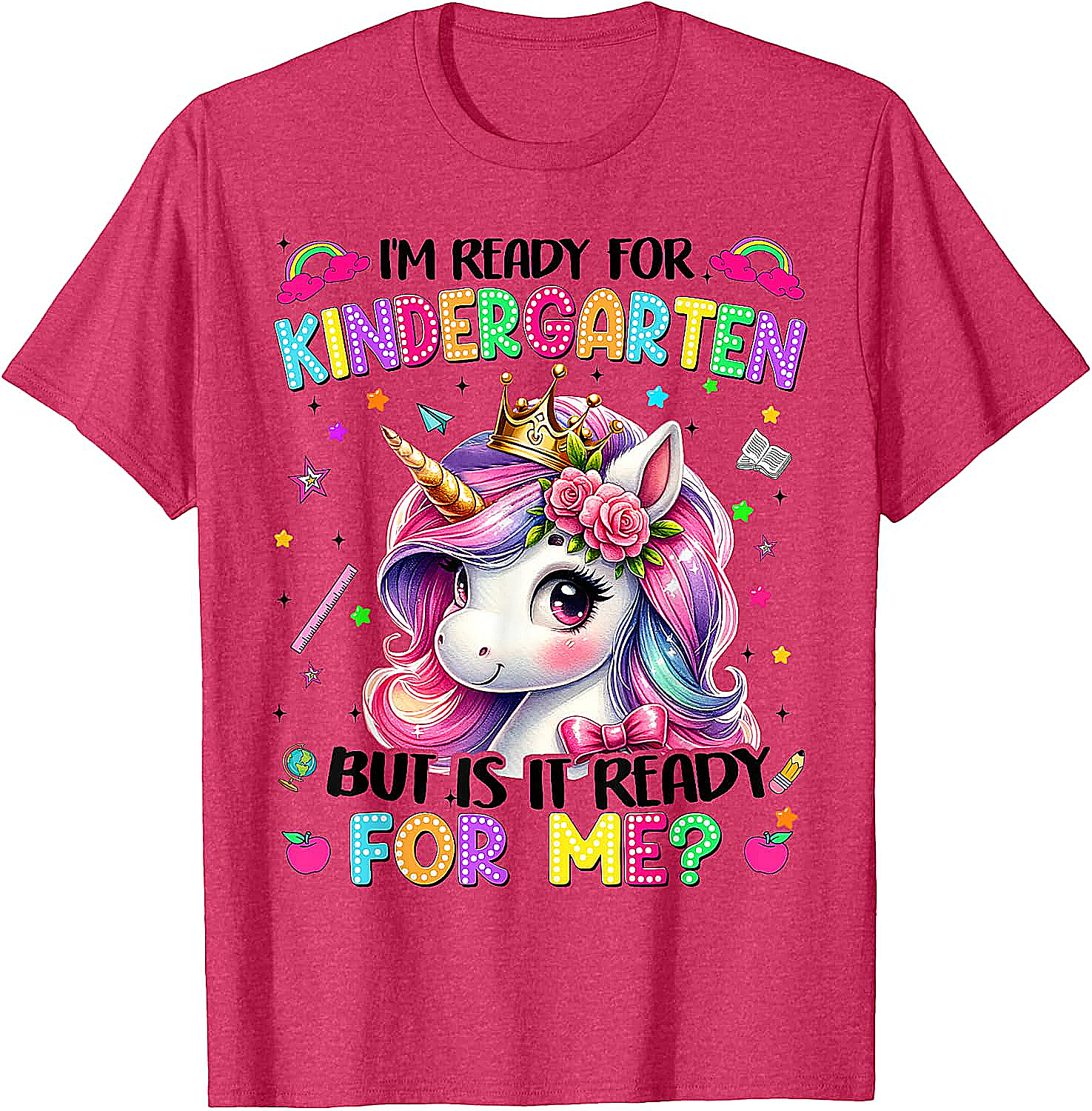Unicorn Kindergarten T-Shirt First Day of School Girls Tee