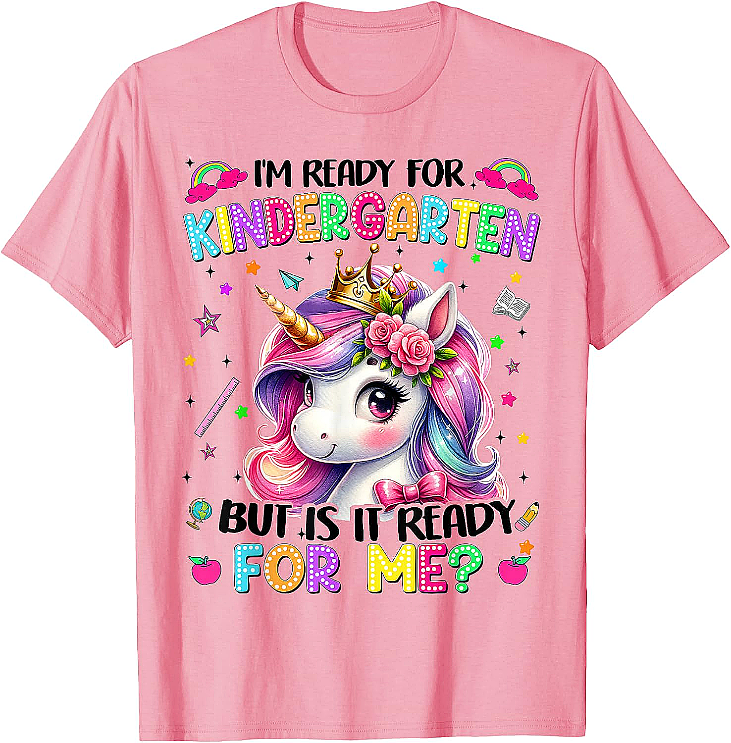 Unicorn Kindergarten T-Shirt First Day of School Girls Tee