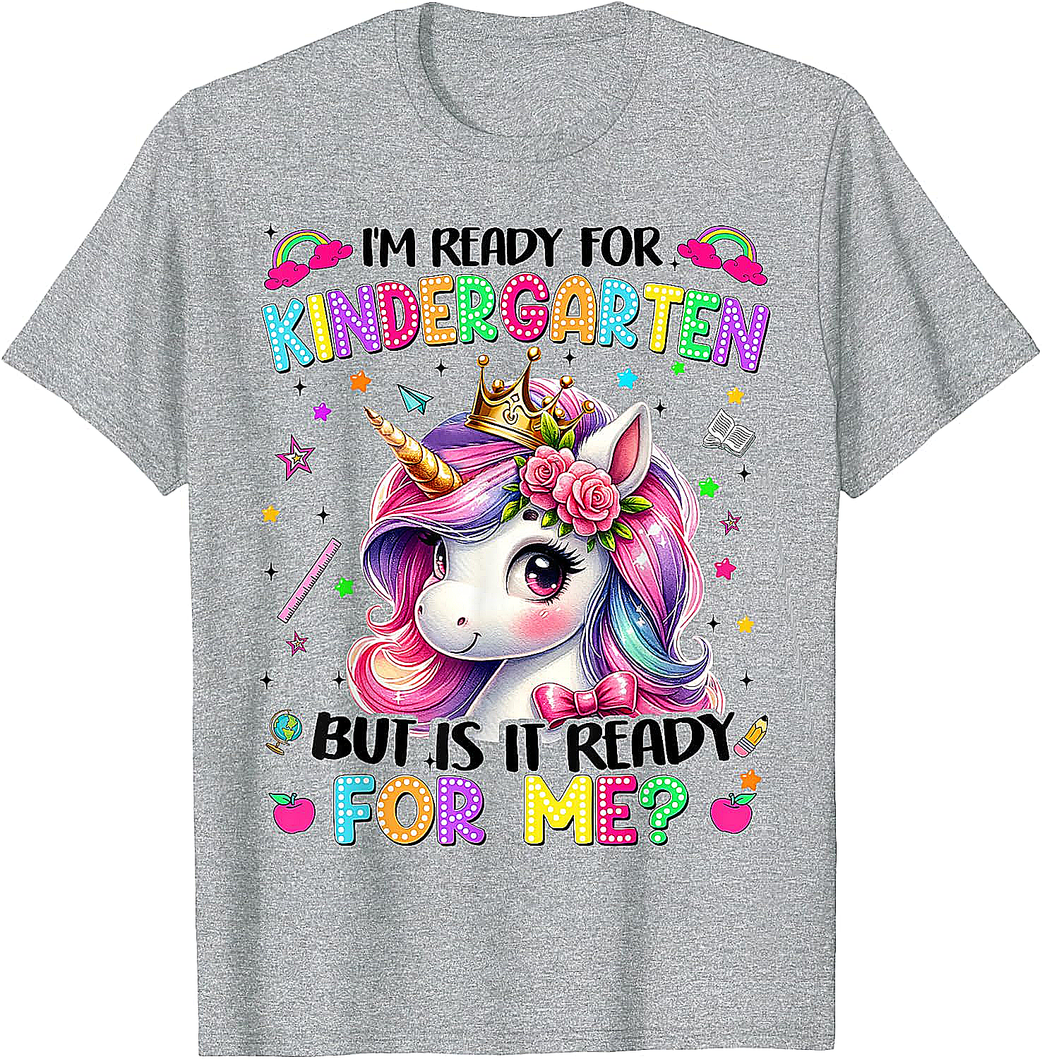 Unicorn Kindergarten T-Shirt First Day of School Girls Tee