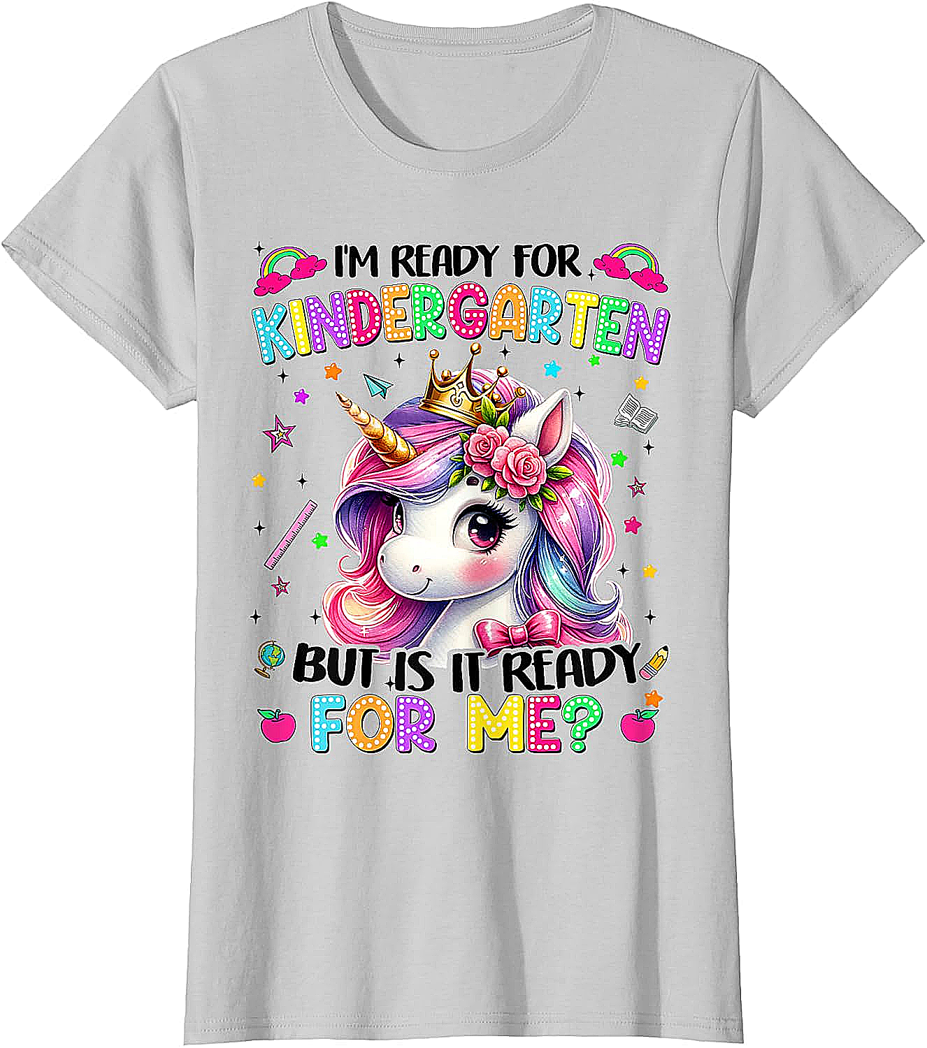 Unicorn Kindergarten T-Shirt First Day of School Girls Tee