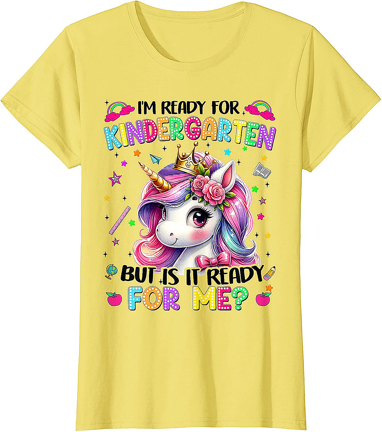 Unicorn Kindergarten T-Shirt First Day of School Girls Tee