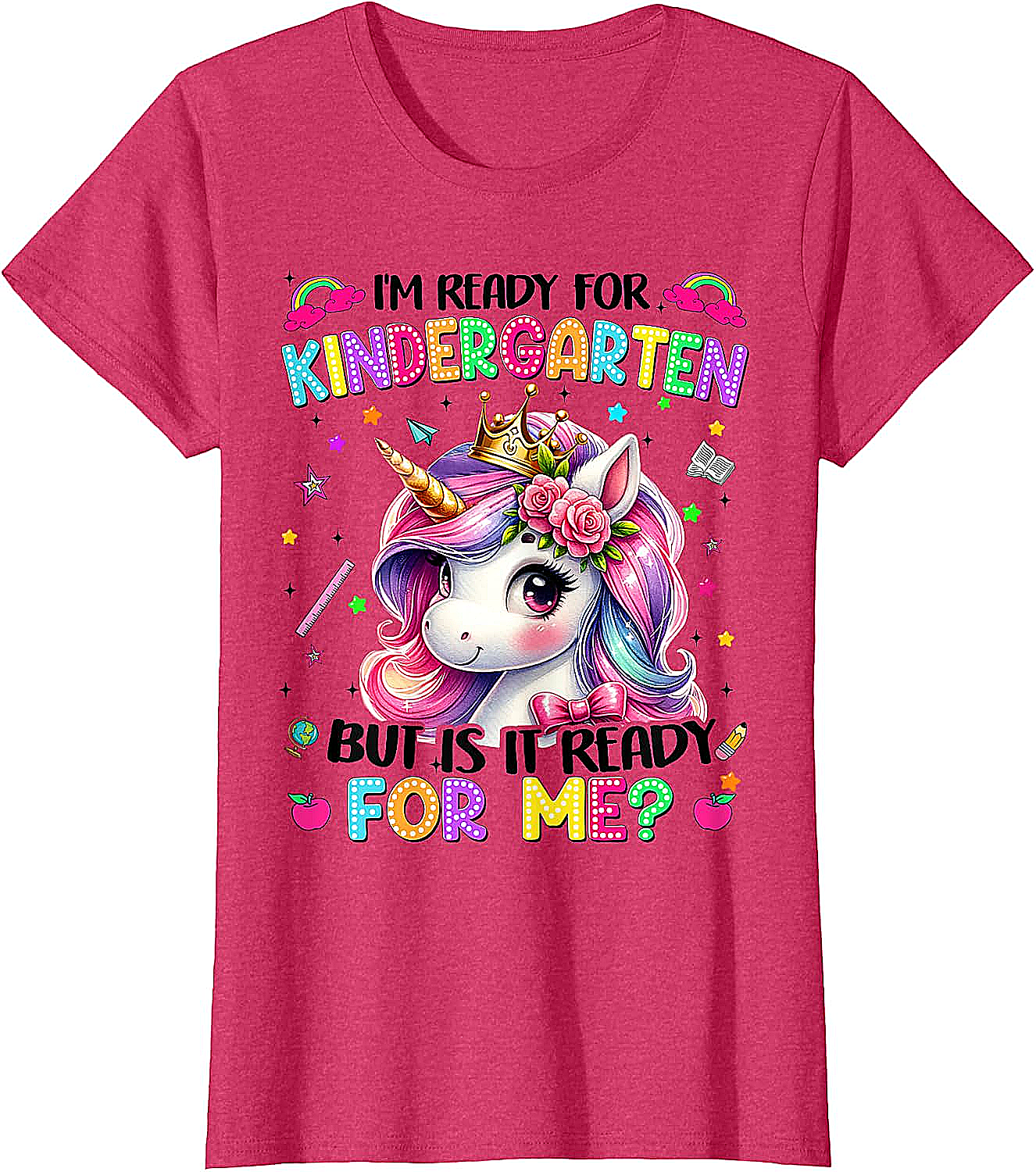 Unicorn Kindergarten T-Shirt First Day of School Girls Tee