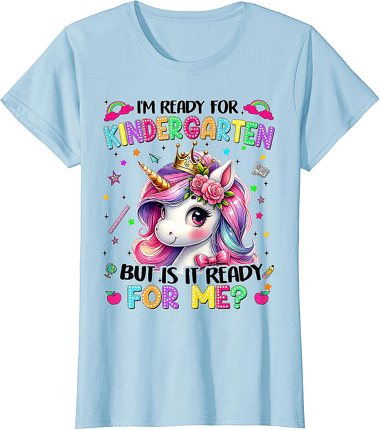 Unicorn Kindergarten T-Shirt First Day of School Girls Tee