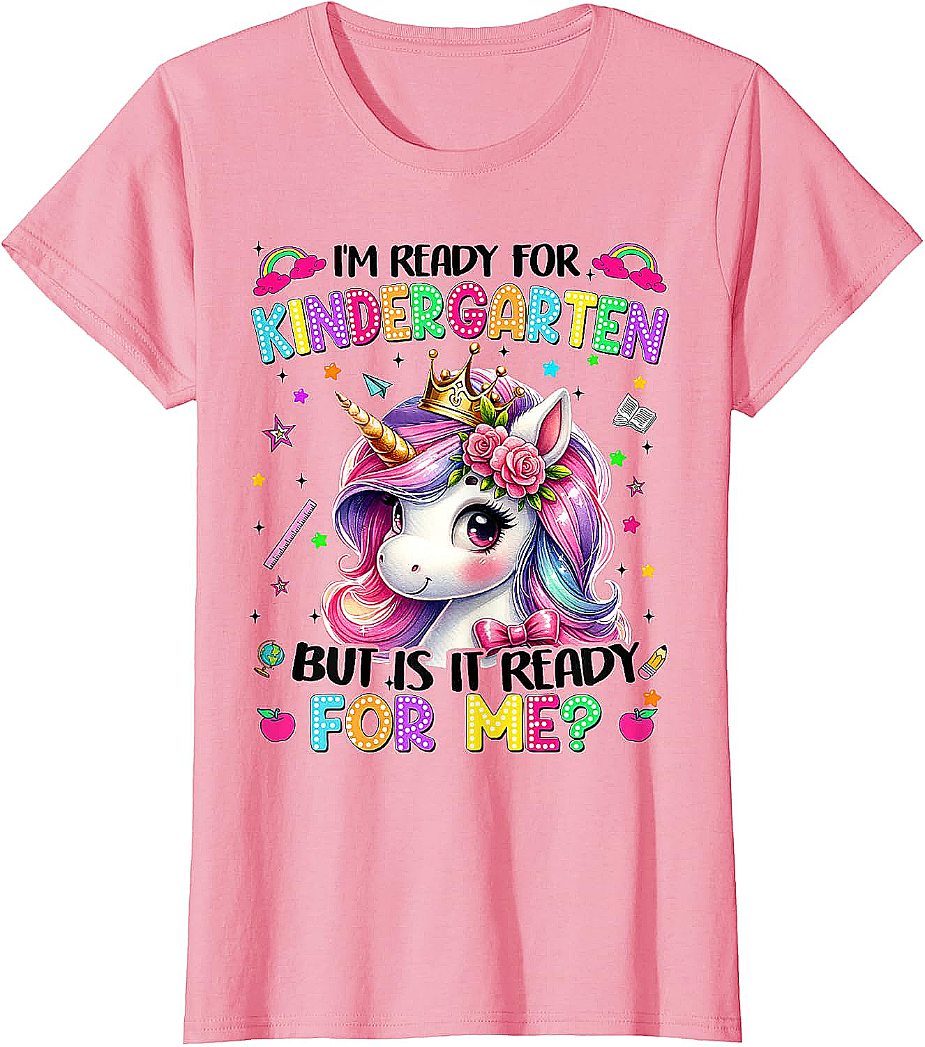 Unicorn Kindergarten T-Shirt First Day of School Girls Tee