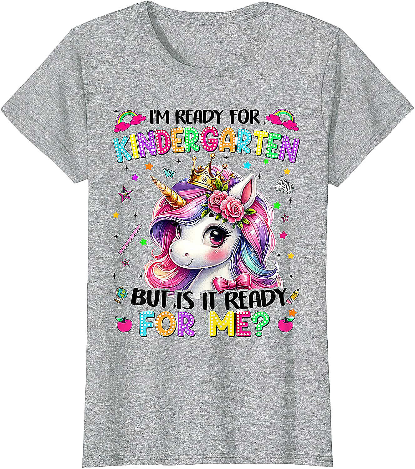 Unicorn Kindergarten T-Shirt First Day of School Girls Tee