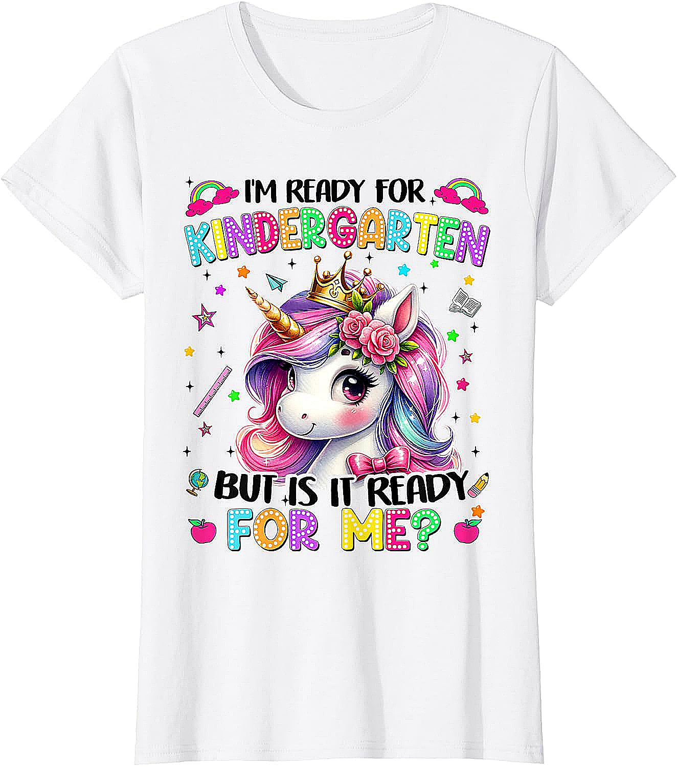 Unicorn Kindergarten T-Shirt First Day of School Girls Tee