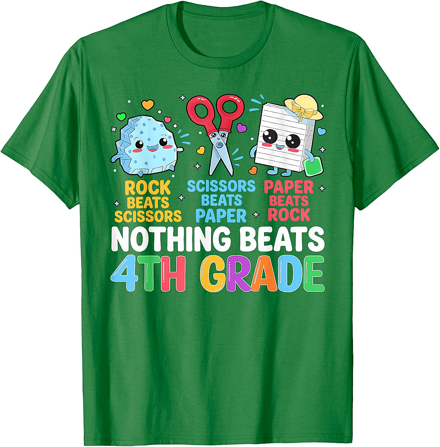 Back to School Rock Paper Scissors 4th Grade T-Shirt