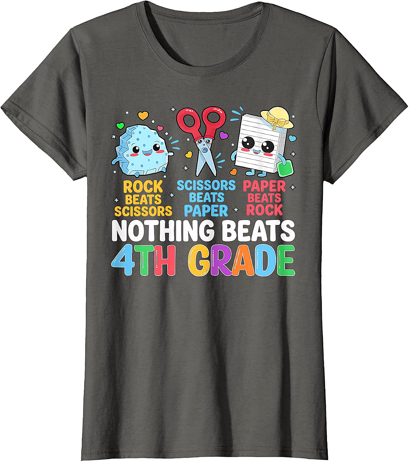 Back to School Rock Paper Scissors 4th Grade T-Shirt