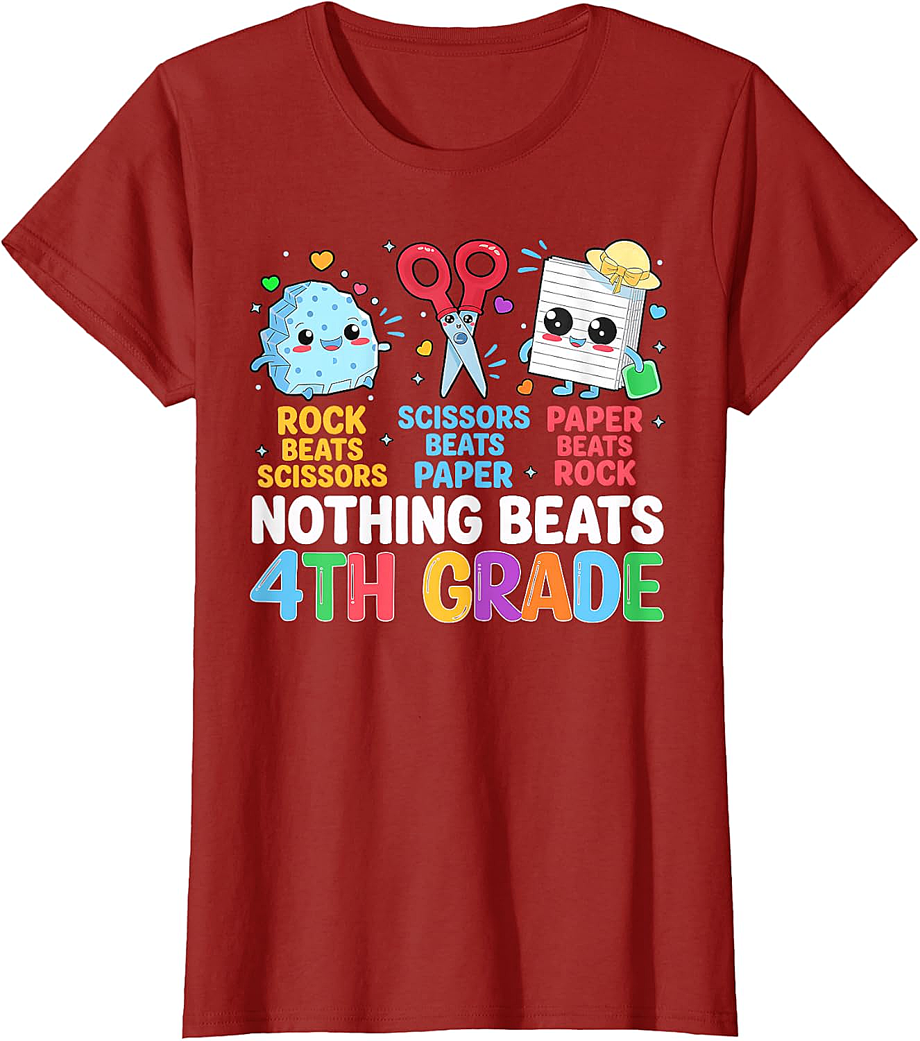 Back to School Rock Paper Scissors 4th Grade T-Shirt
