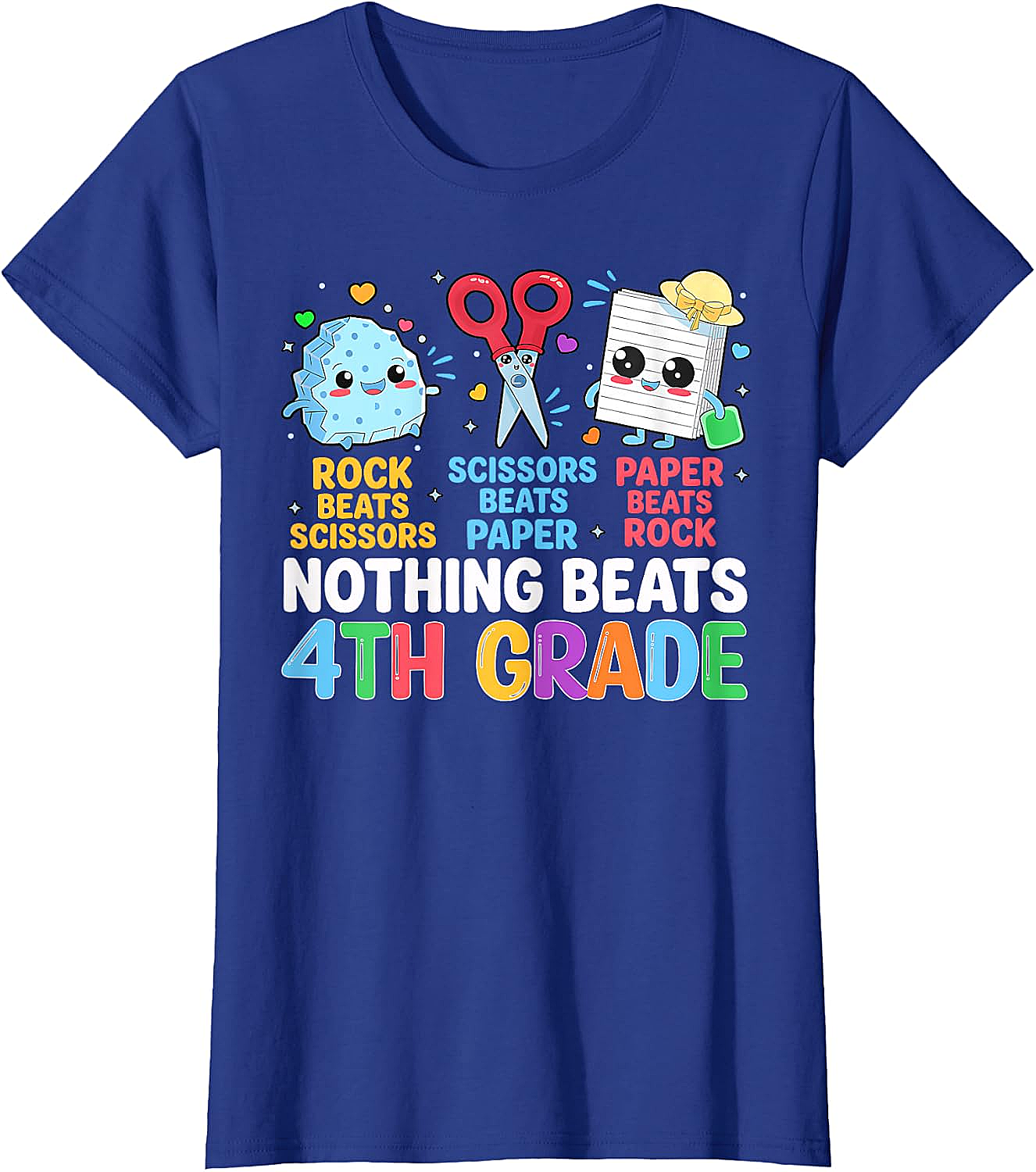 Back to School Rock Paper Scissors 4th Grade T-Shirt