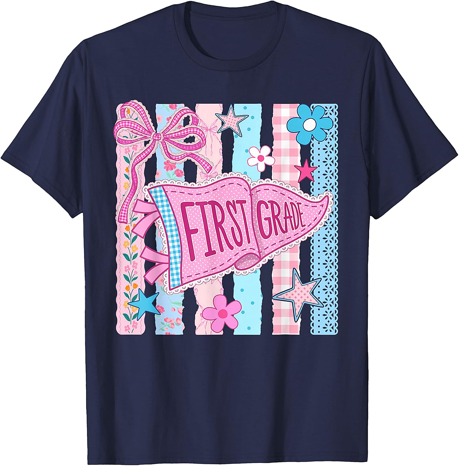 First Grade Back to School T-Shirt | Cute Pennant Tee