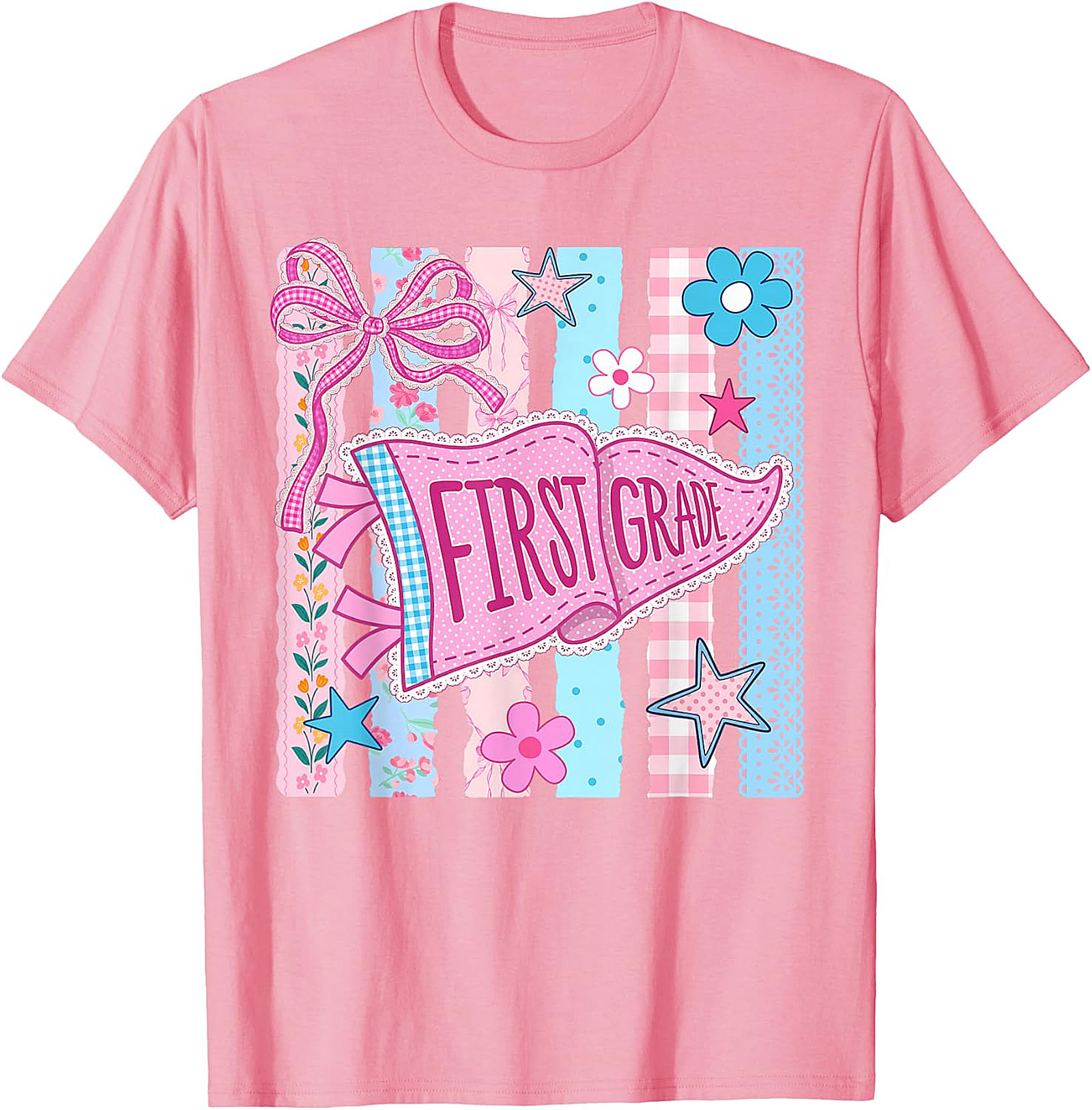 First Grade Back to School T-Shirt | Cute Pennant Tee