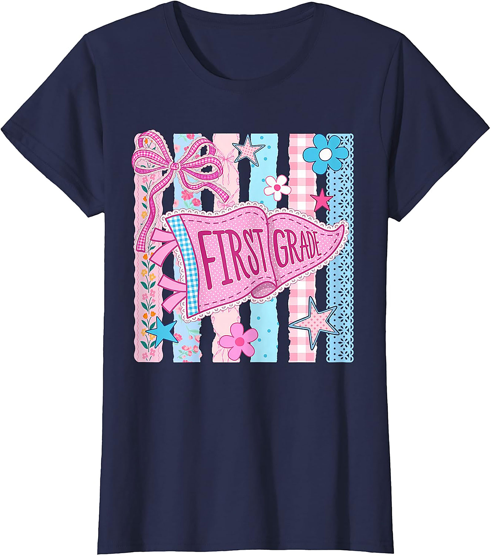 First Grade Back to School T-Shirt | Cute Pennant Tee
