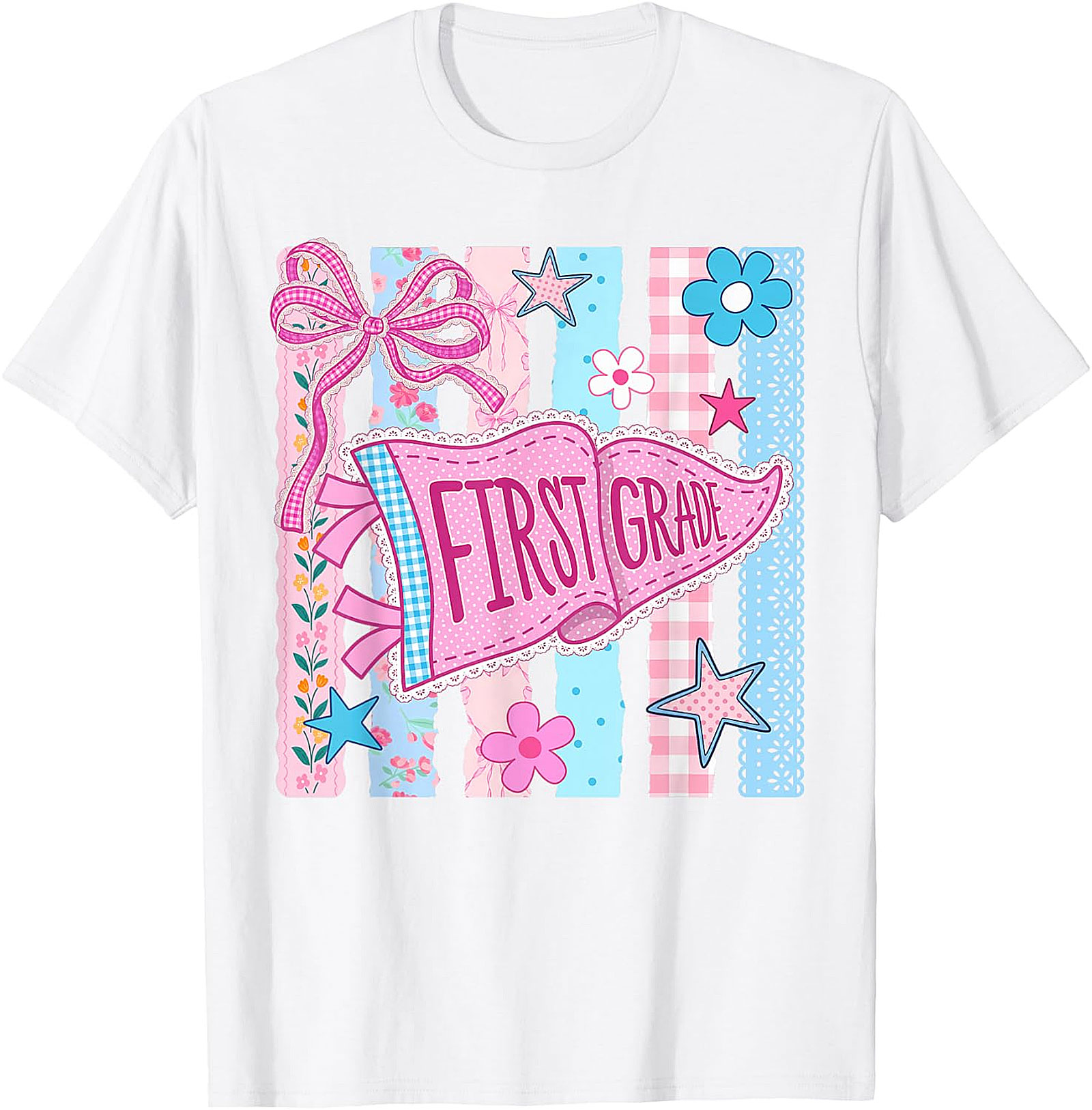 First Grade Back to School T-Shirt | Cute Pennant Tee