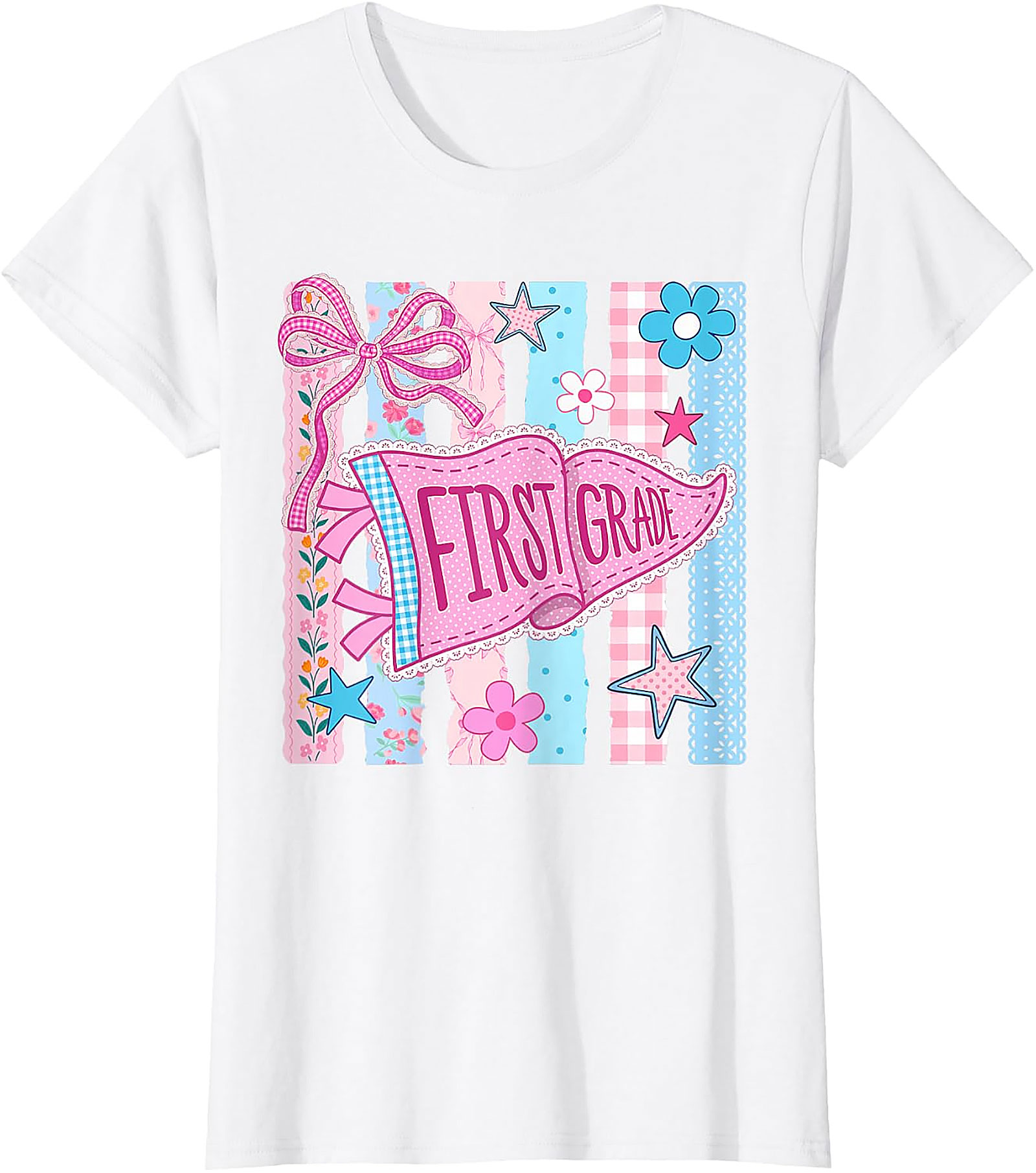 First Grade Back to School T-Shirt | Cute Pennant Tee