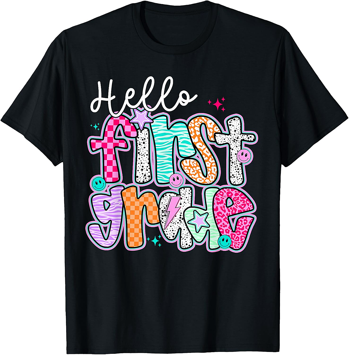 Hello First Grade Team T-Shirt - Back to School Tee