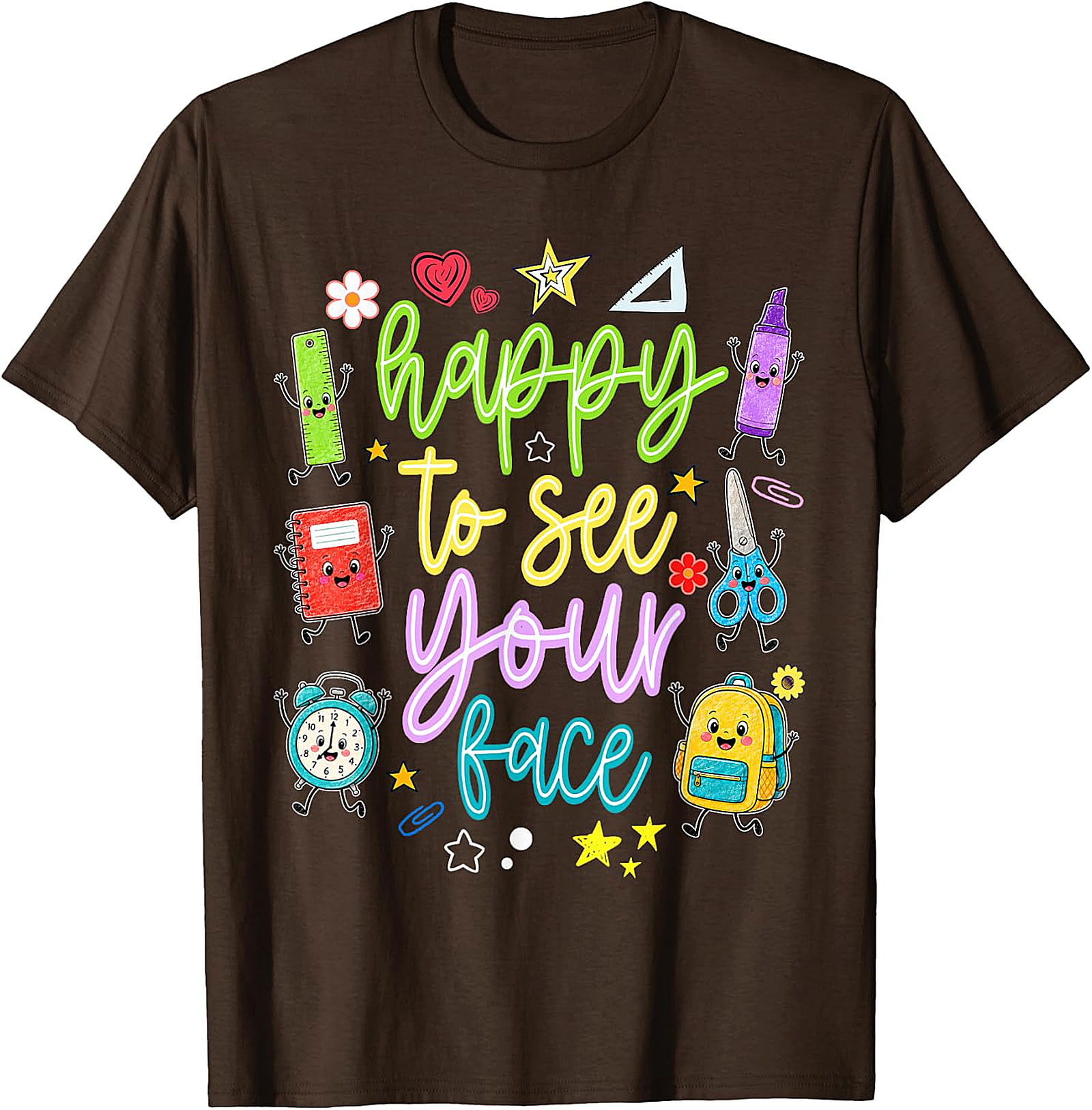 Happy to See Your Face Teacher T-Shirt | Back to School