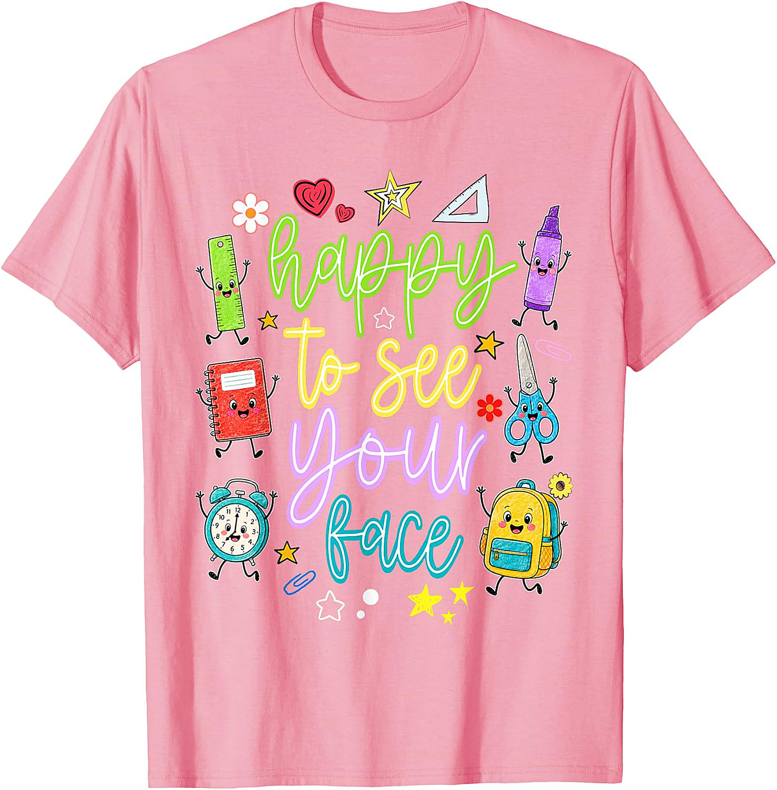 Happy to See Your Face Teacher T-Shirt | Back to School