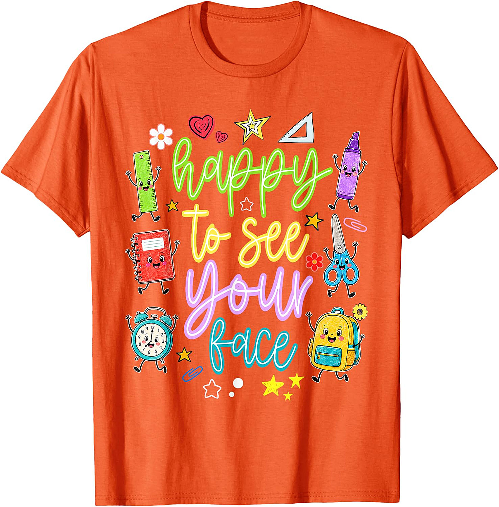 Happy to See Your Face Teacher T-Shirt | Back to School