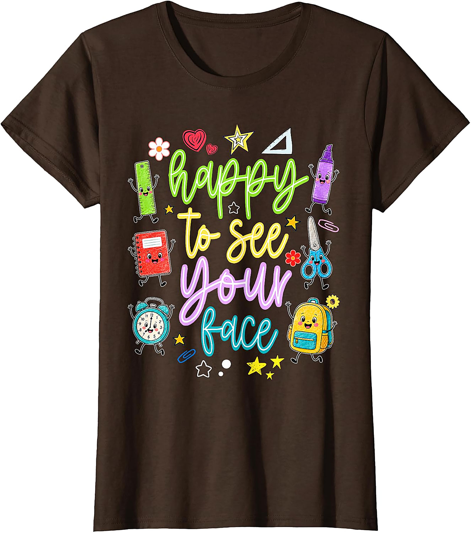 Happy to See Your Face Teacher T-Shirt | Back to School
