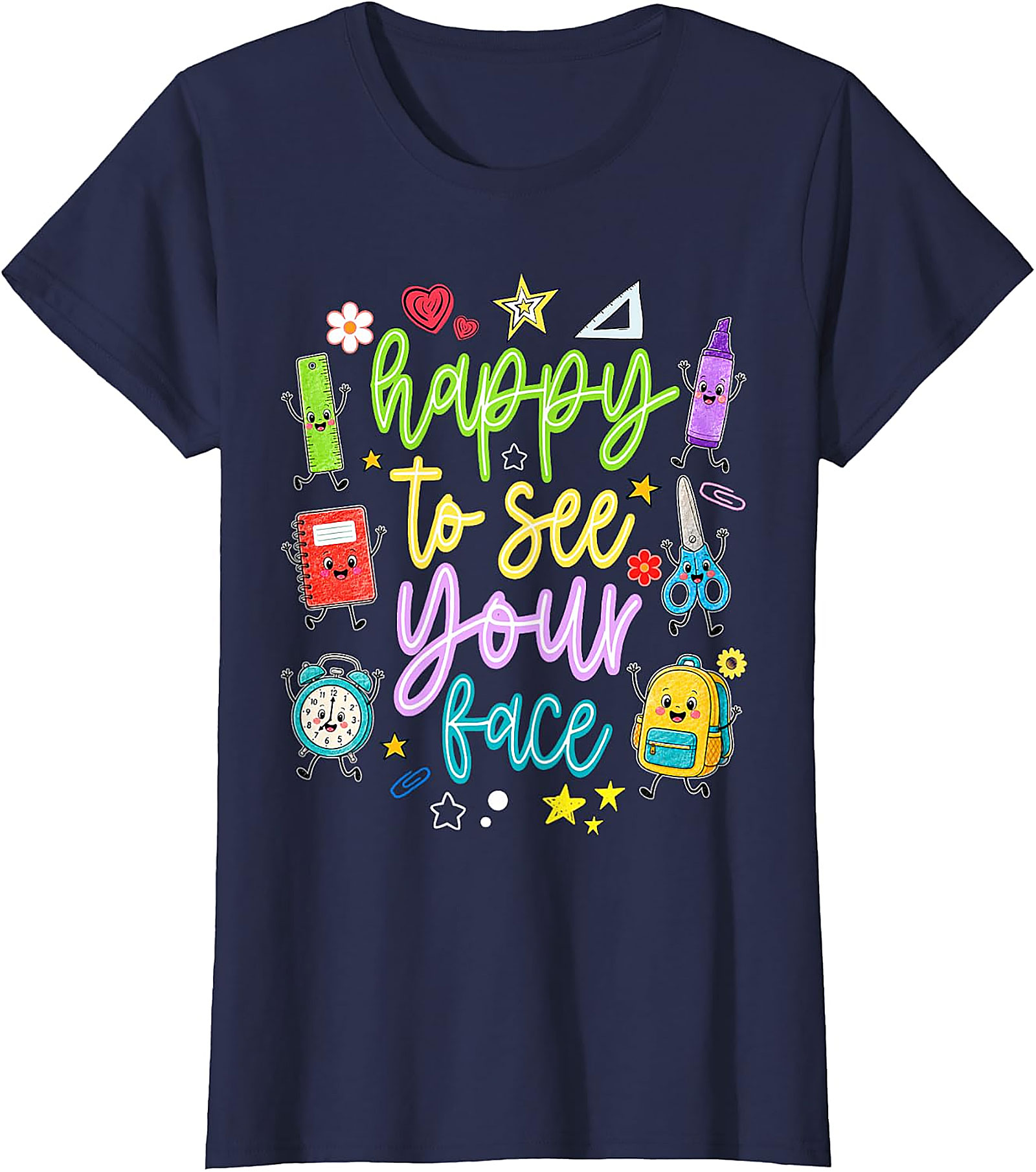 Happy to See Your Face Teacher T-Shirt | Back to School