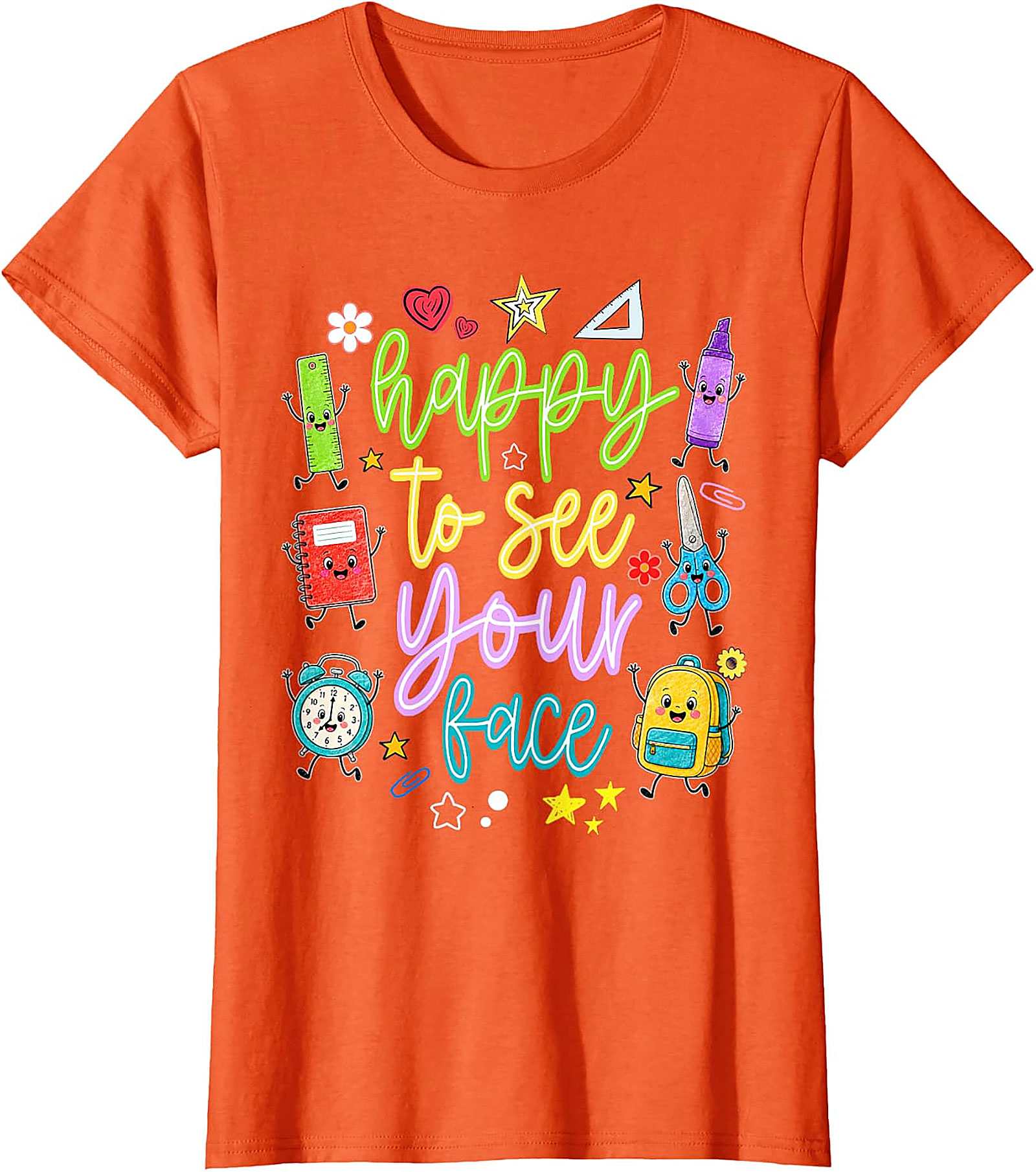 Happy to See Your Face Teacher T-Shirt | Back to School