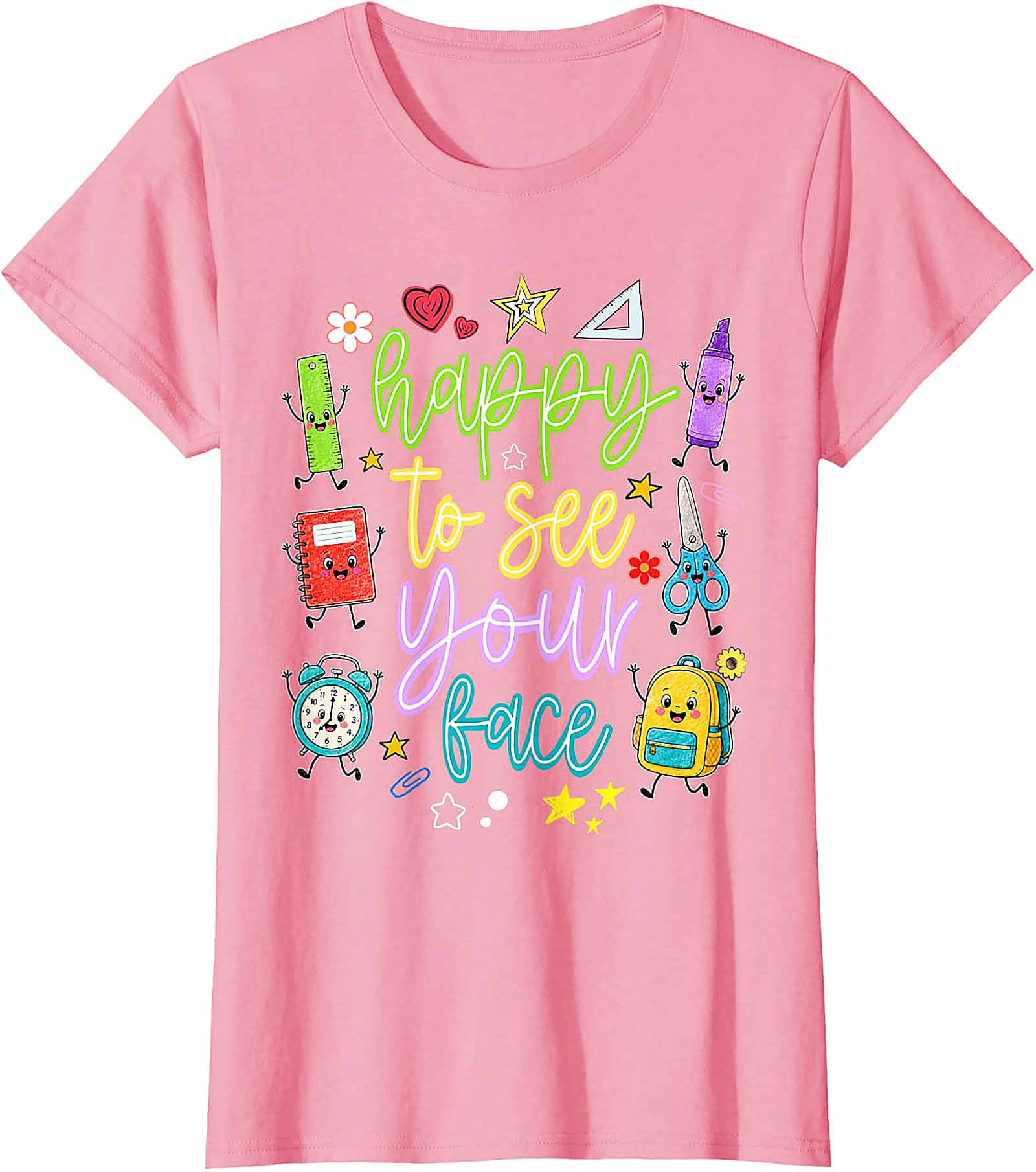 Happy to See Your Face Teacher T-Shirt | Back to School