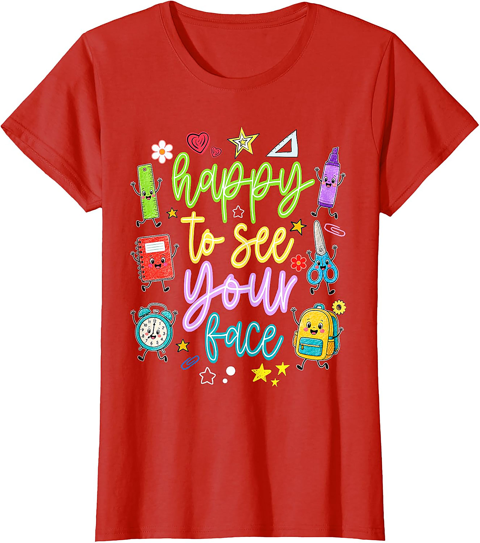 Happy to See Your Face Teacher T-Shirt | Back to School