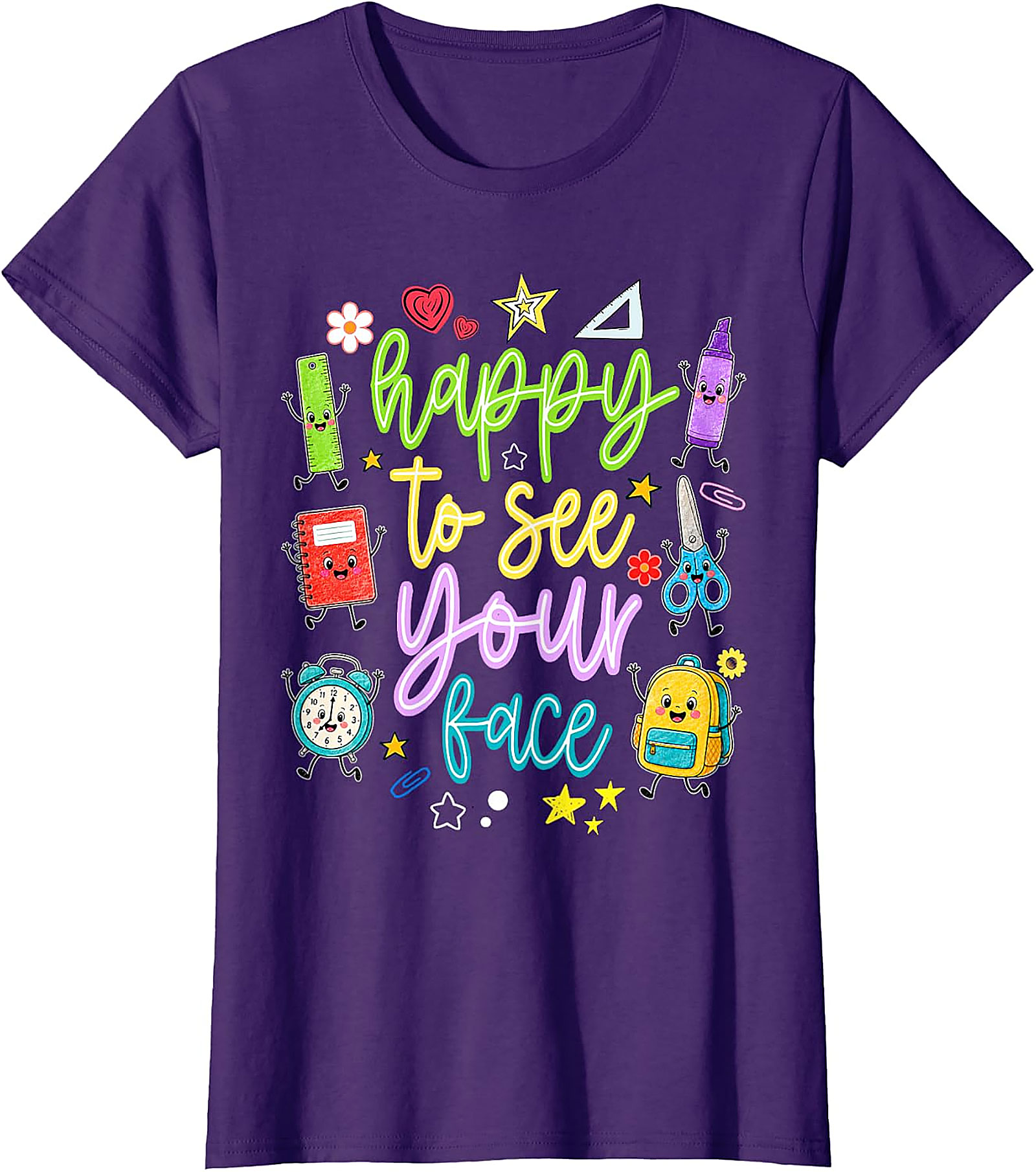 Happy to See Your Face Teacher T-Shirt | Back to School