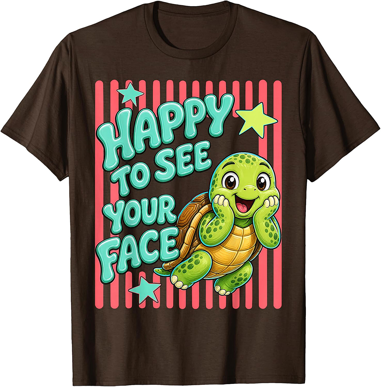 Happy to See Your Face T-Shirt | Cute Teacher Turtle Tee