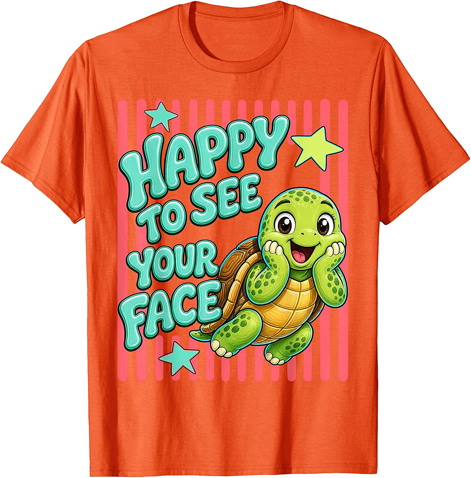 Happy to See Your Face T-Shirt | Cute Teacher Turtle Tee