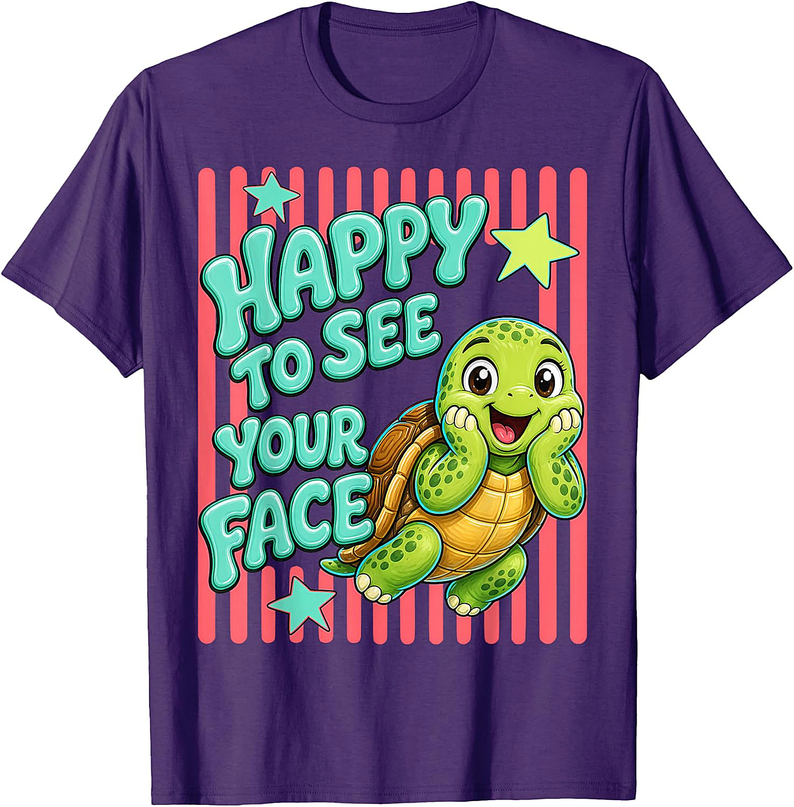 Happy to See Your Face T-Shirt | Cute Teacher Turtle Tee