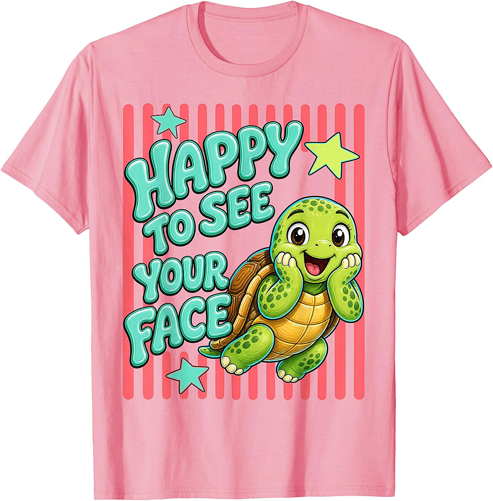 Happy to See Your Face T-Shirt | Cute Teacher Turtle Tee